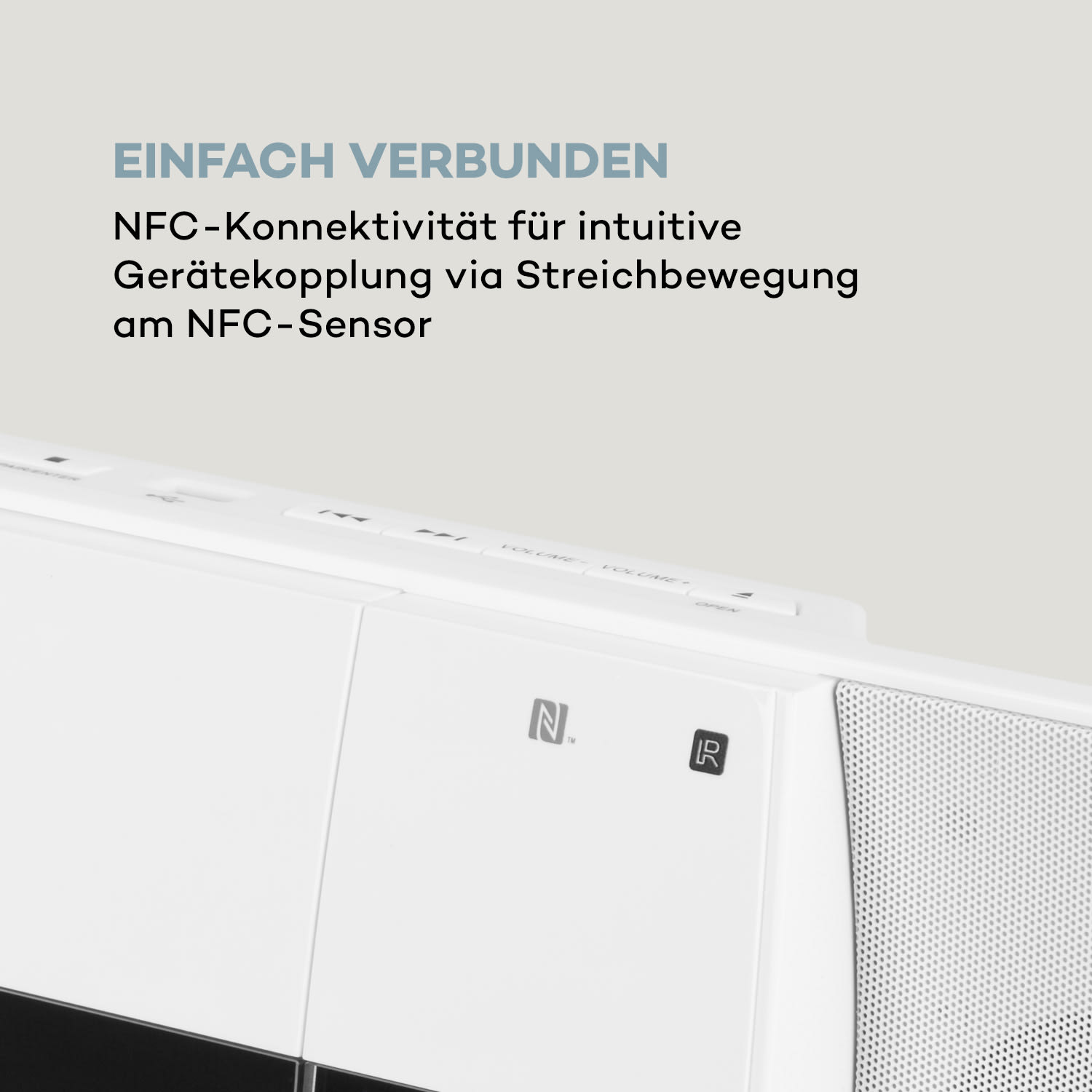 V-20 DAB Vertikal-Stereoanlage BT NFC CD MP3 USB DAB+ & UKW-Tuner