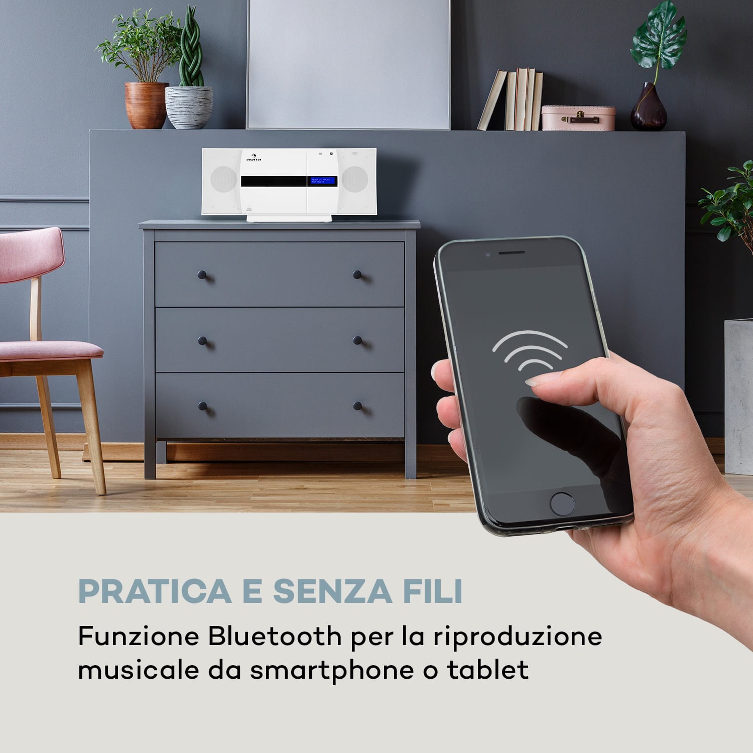 Impianto stereo verticale V-20 DAB Bluetooth NFC CD MP3 USB DAB+ & sintonizzatore FM