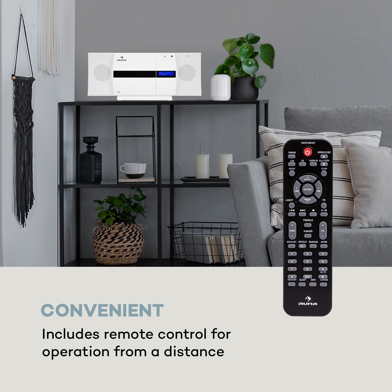 V-20 DAB, wieża stereo, Bluetooth, NFC, CD/USB, MP3, DAB+/FM