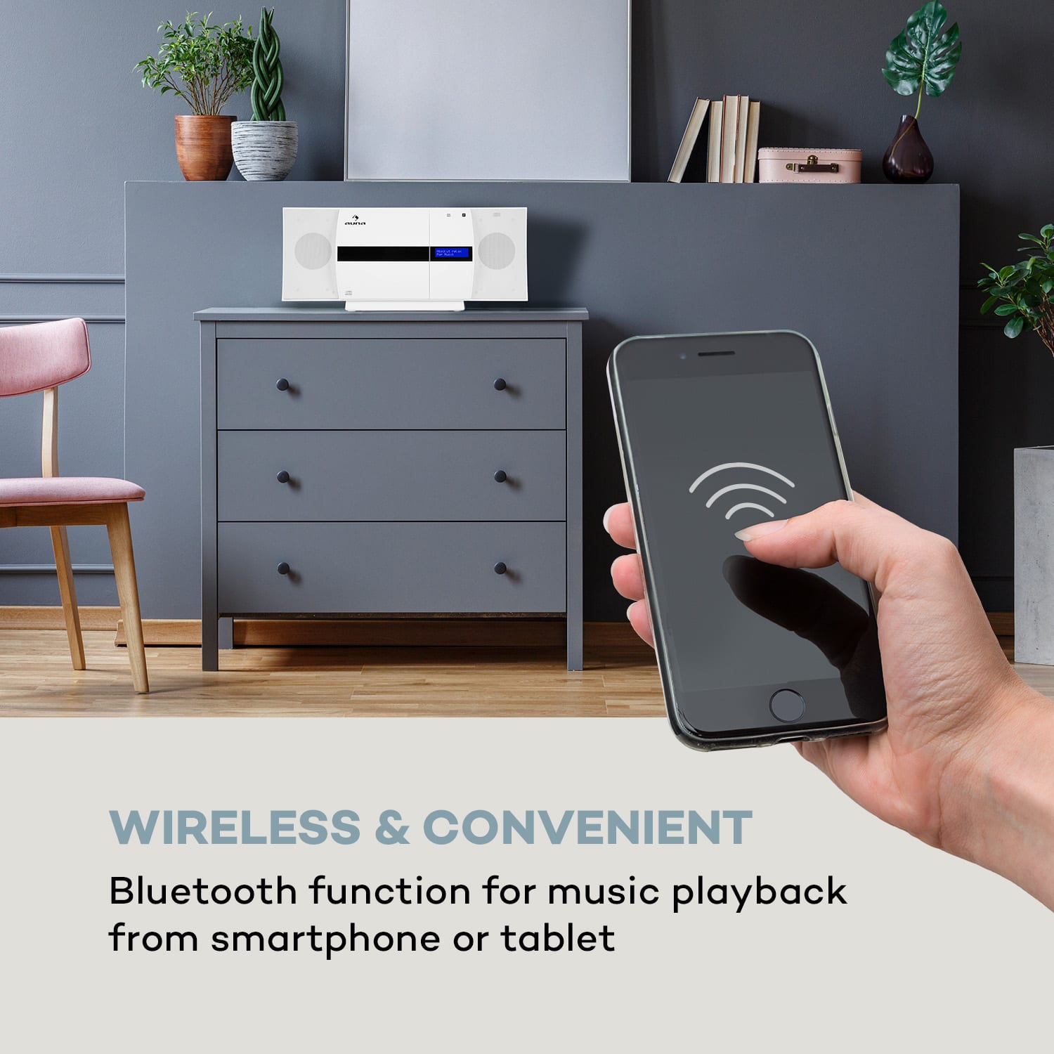 V-20 DAB, wieża stereo, Bluetooth, NFC, CD/USB, MP3, DAB+/FM