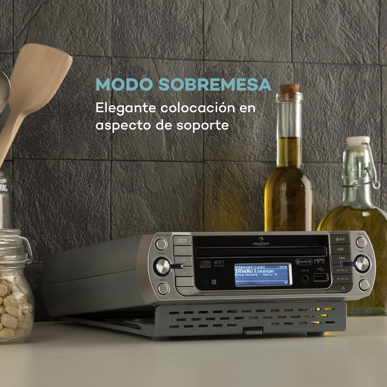 KR-500 CD Radio internet de cocina, WiFi integrado, reproductor de CD/MP3