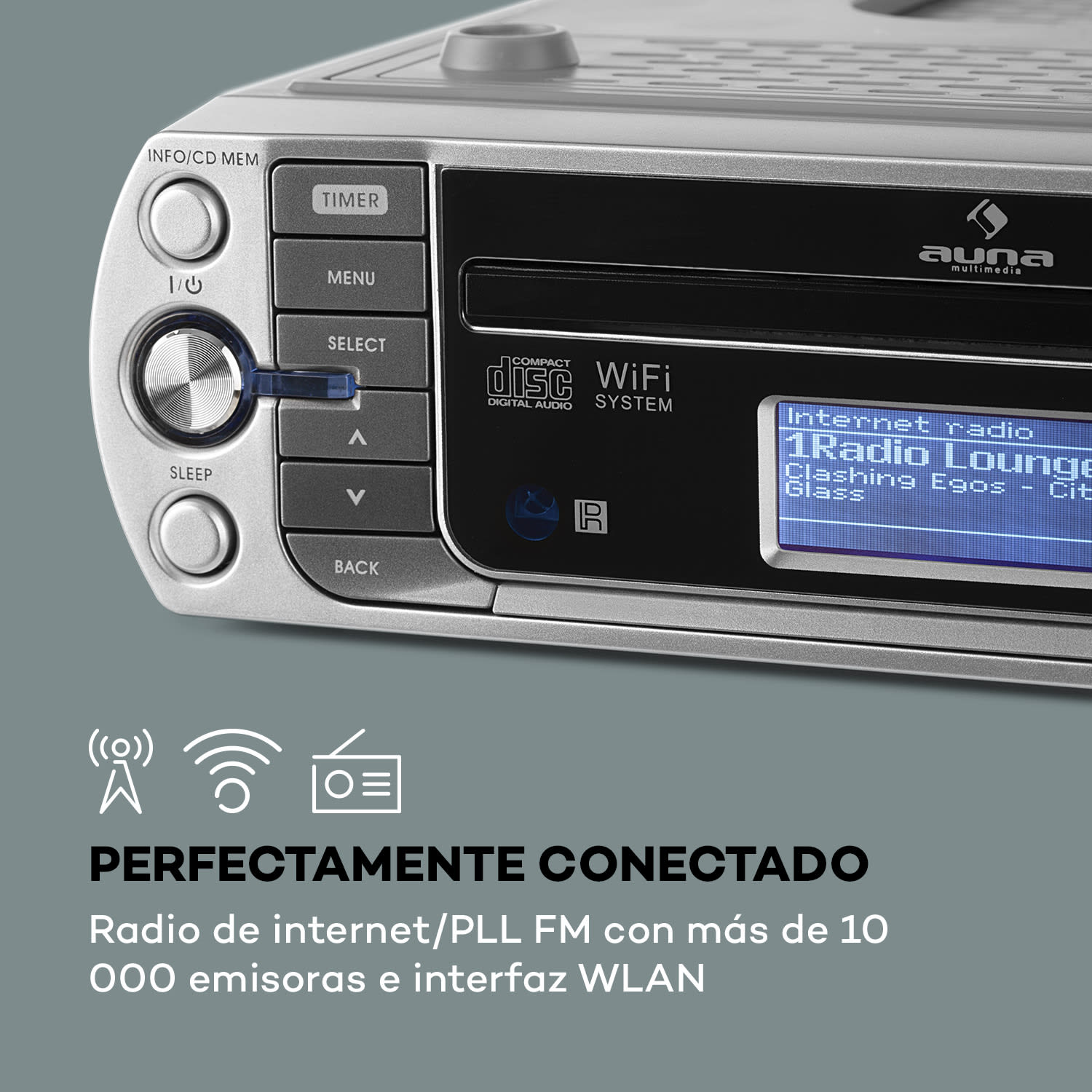 KR-500 CD Radio internet de cocina, WiFi integrado, reproductor de CD/MP3 