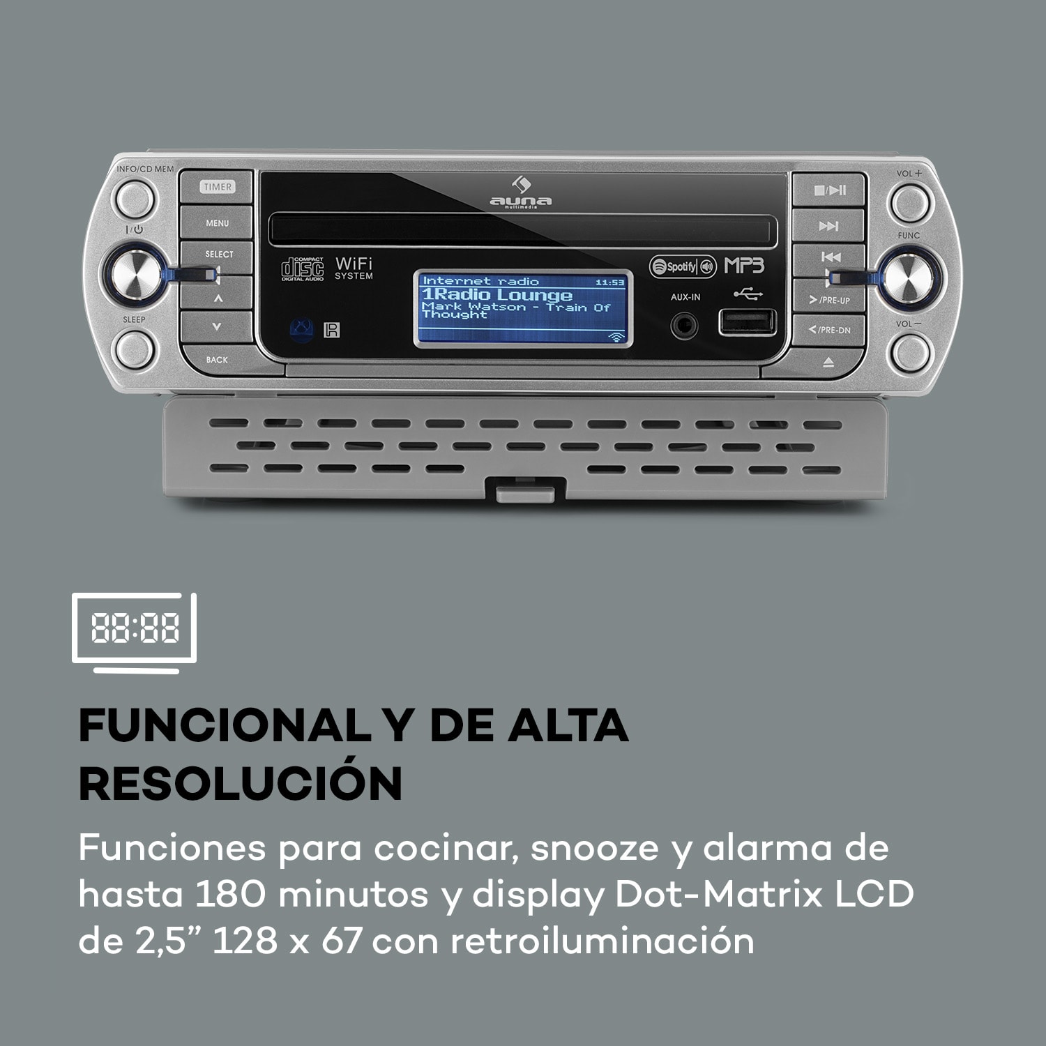KR-500 CD Radio internet de cocina, WiFi integrado, reproductor de CD/MP3