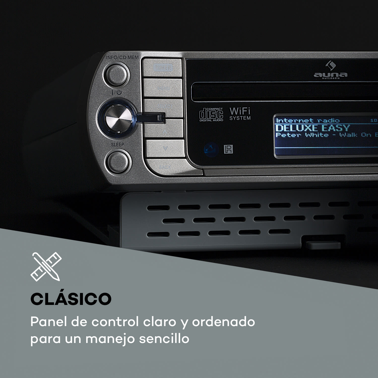 KR-500 CD Radio internet de cocina, WiFi integrado, reproductor de CD/MP3