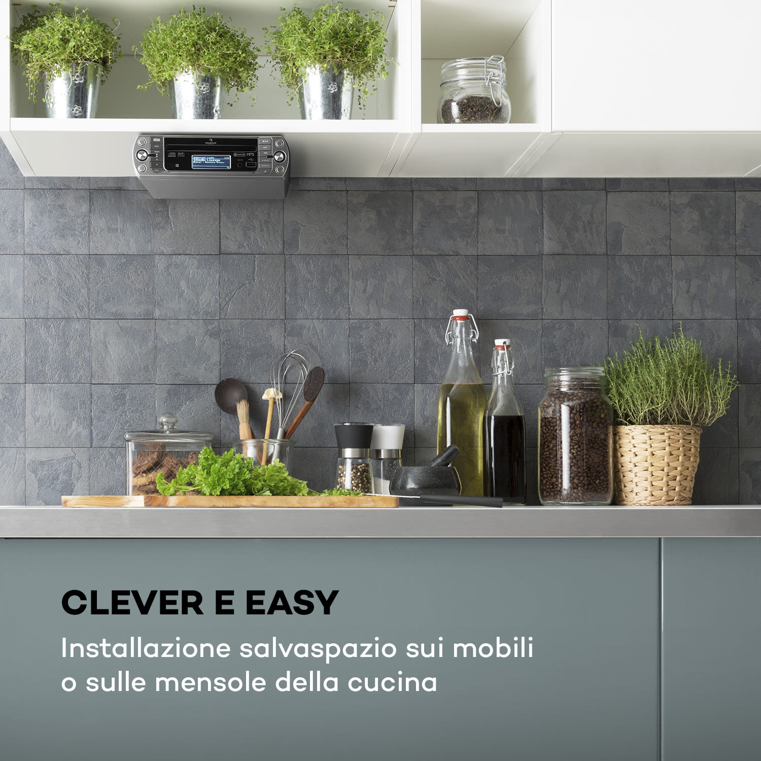 KR-500 CD Radio da Cucina, Web/PLL FM, WiFi Integrato, Lettore CD/Mp3 