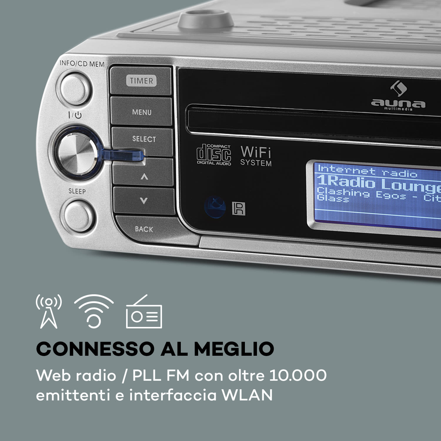 KR-500 CD Radio da Cucina, Web/PLL FM, WiFi Integrato, Lettore CD/Mp3 