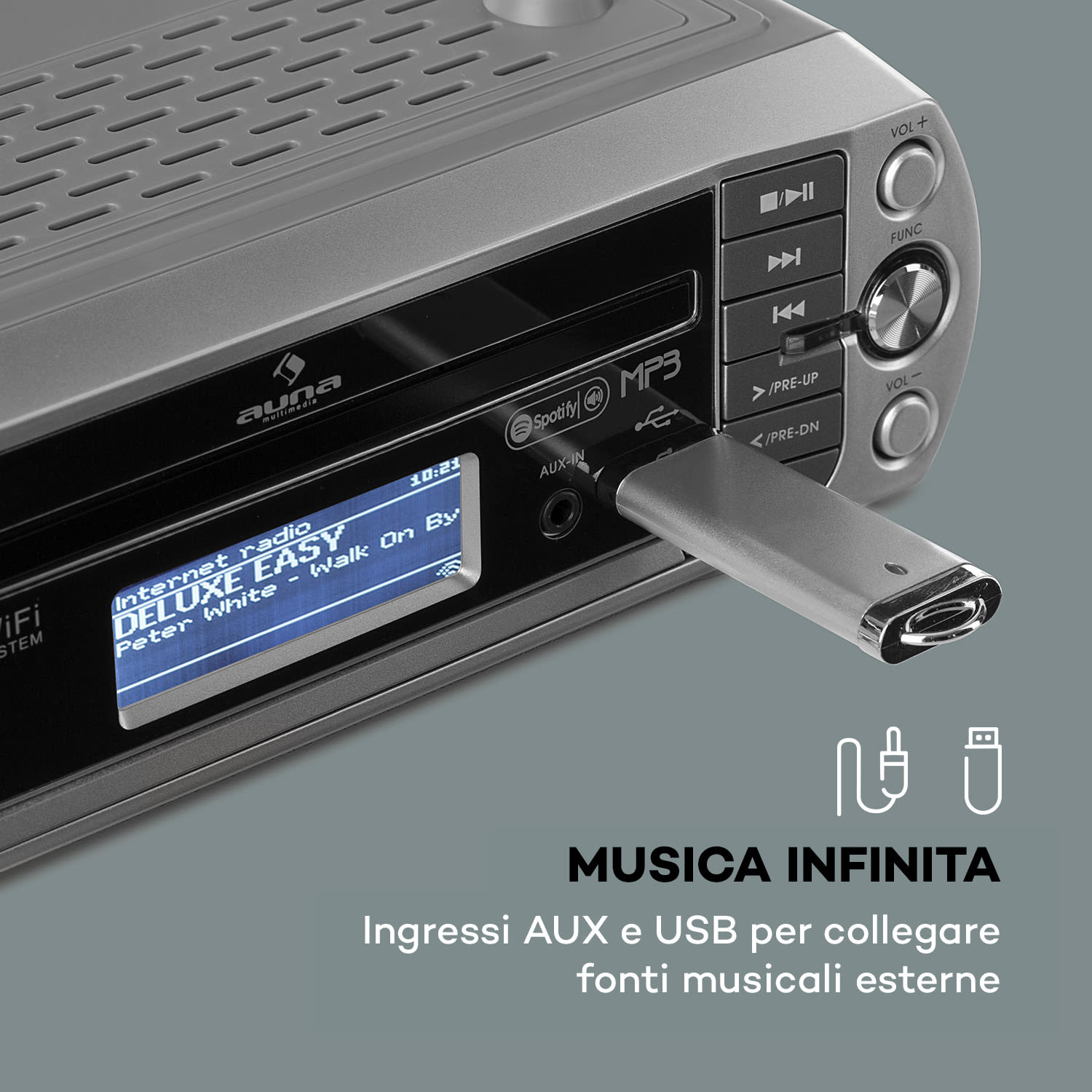 KR-500 CD Radio da Cucina, Web/PLL FM, WiFi Integrato, Lettore CD/Mp3 