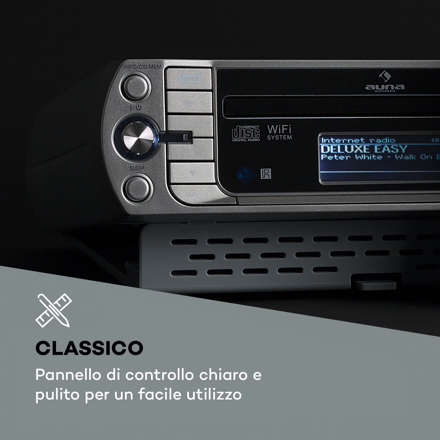 KR-500 CD Radio da Cucina, Web/PLL FM, WiFi Integrato, Lettore CD/Mp3 
