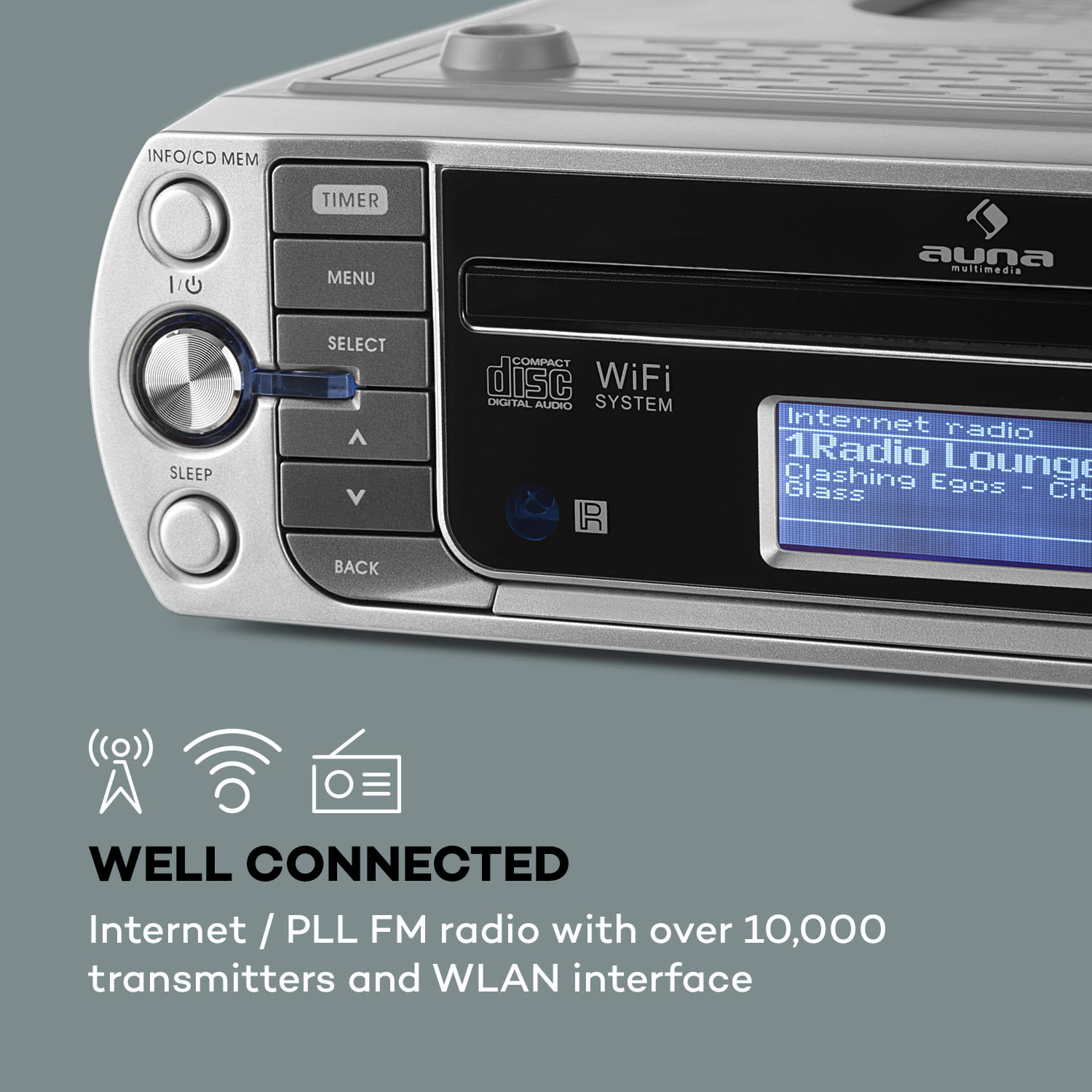 KR-500 CD, kuchenne radio internetowe/PLL FM, WiFi, CD/MP3 odtwarzacz