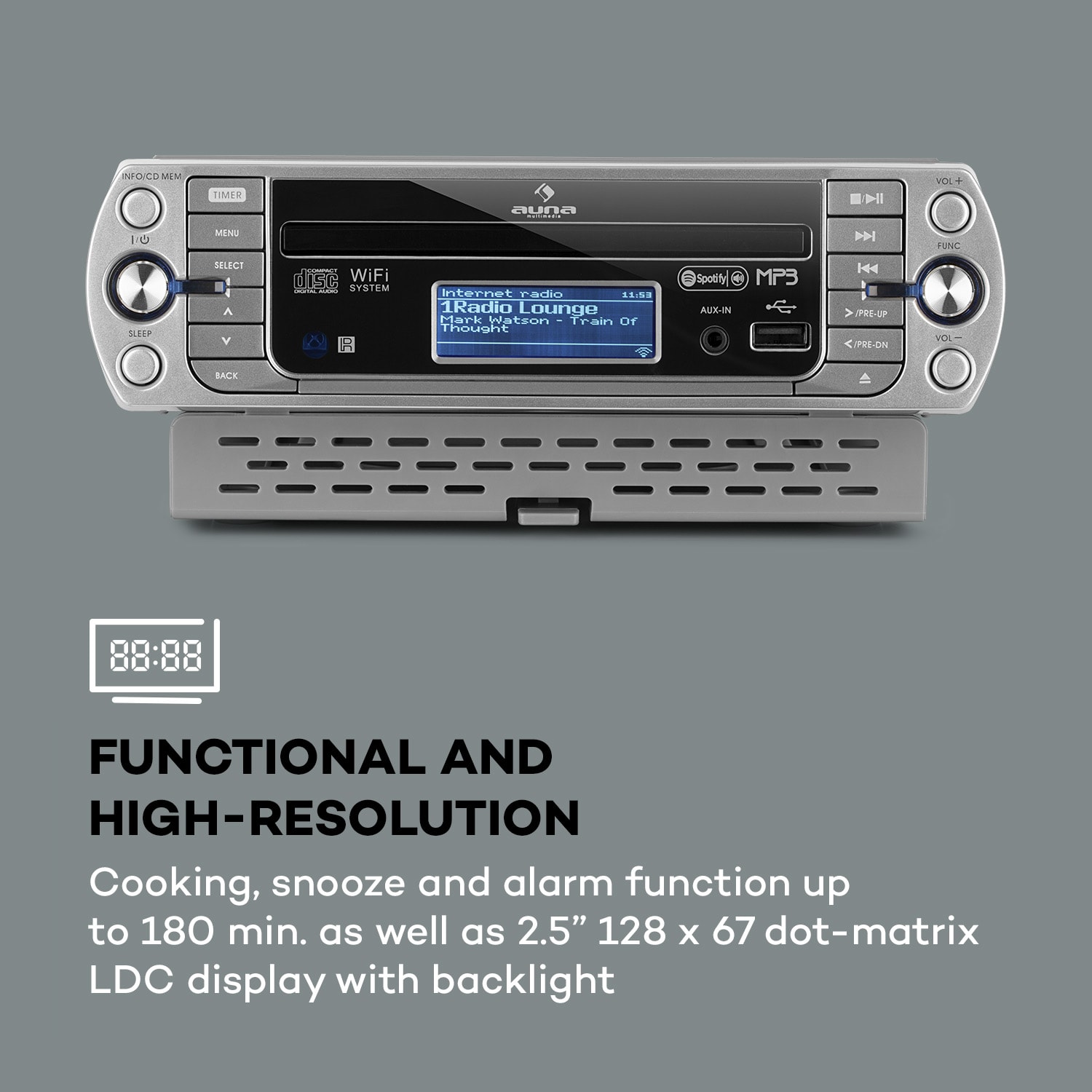 KR-500 CD, kuchenne radio internetowe/PLL FM, WiFi, CD/MP3 odtwarzacz