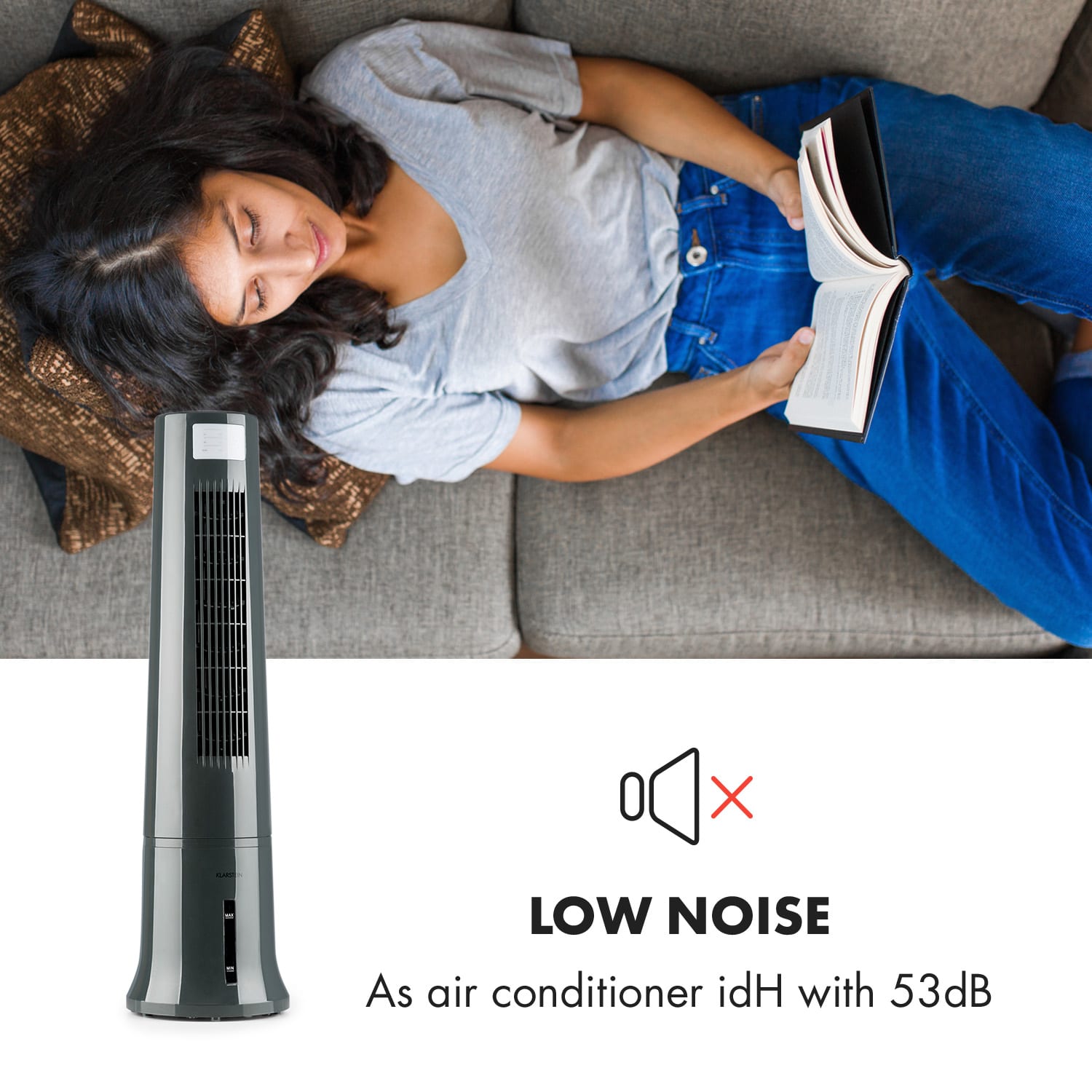 Highrise, ochladzovač vzduchu, ventilátor, zvlhčovač vzduchu, 40 W, 2.5 l, chladiaci box Antracit