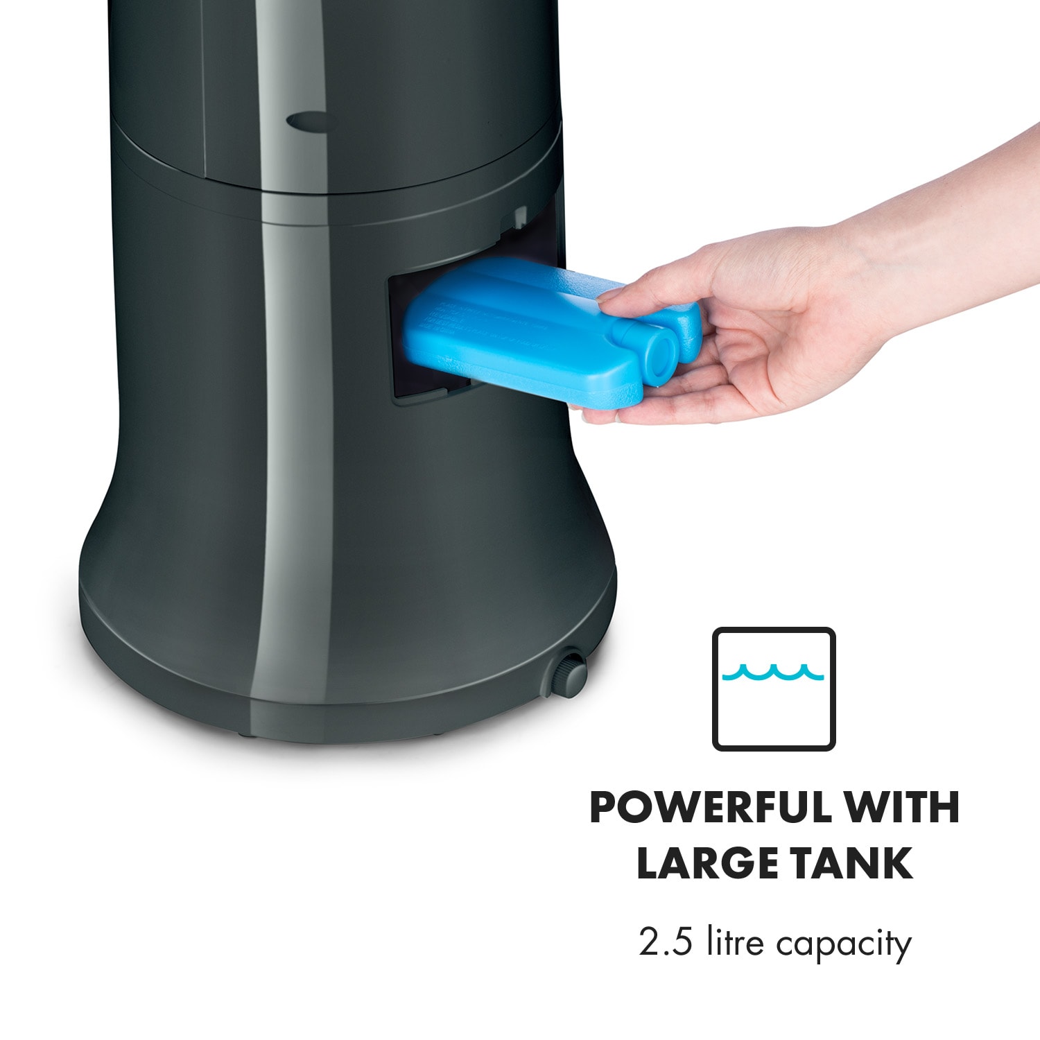 Highrise, ochladzovač vzduchu, ventilátor, zvlhčovač vzduchu, 40 W, 2.5 l, chladiaci box Antracit