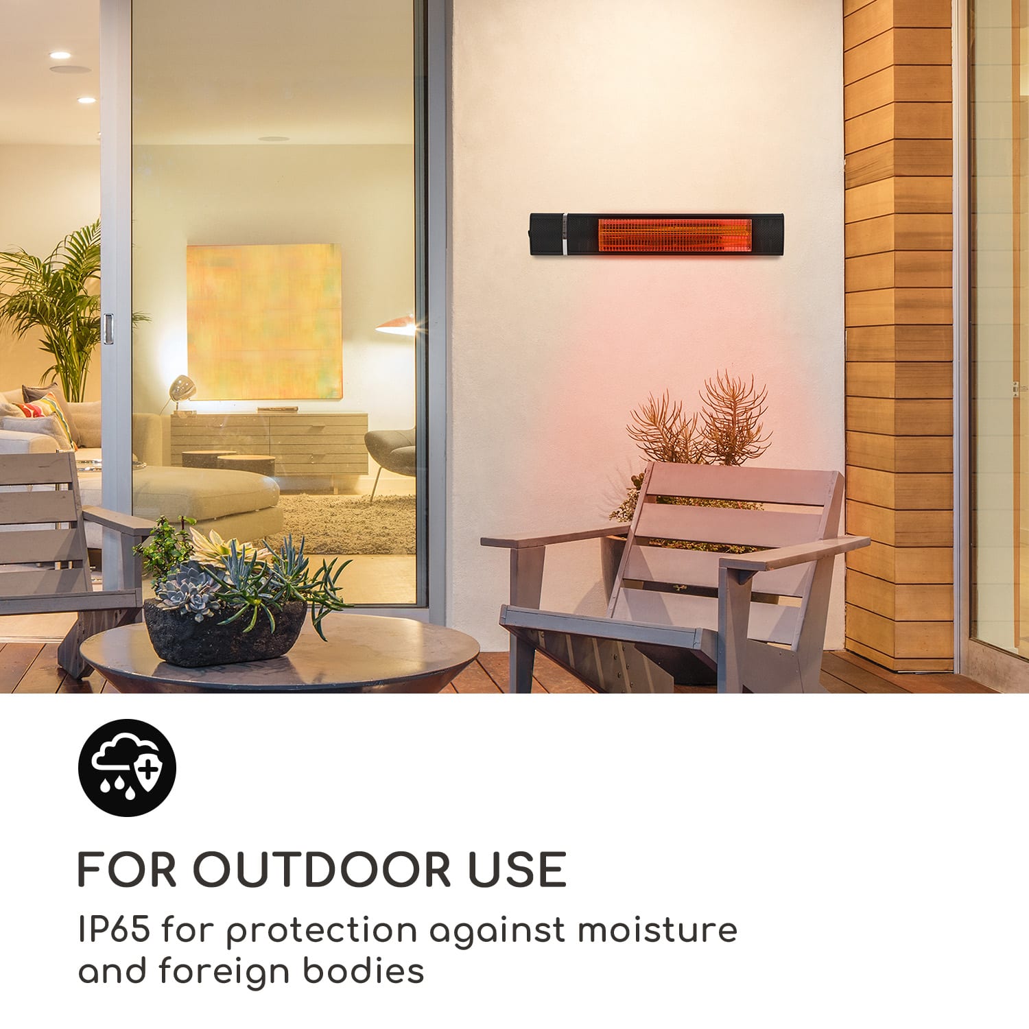 Gold Bar 2000, infračervený ohrievač, 2000 W, pozlátená žiarovka, IP65, čierny 