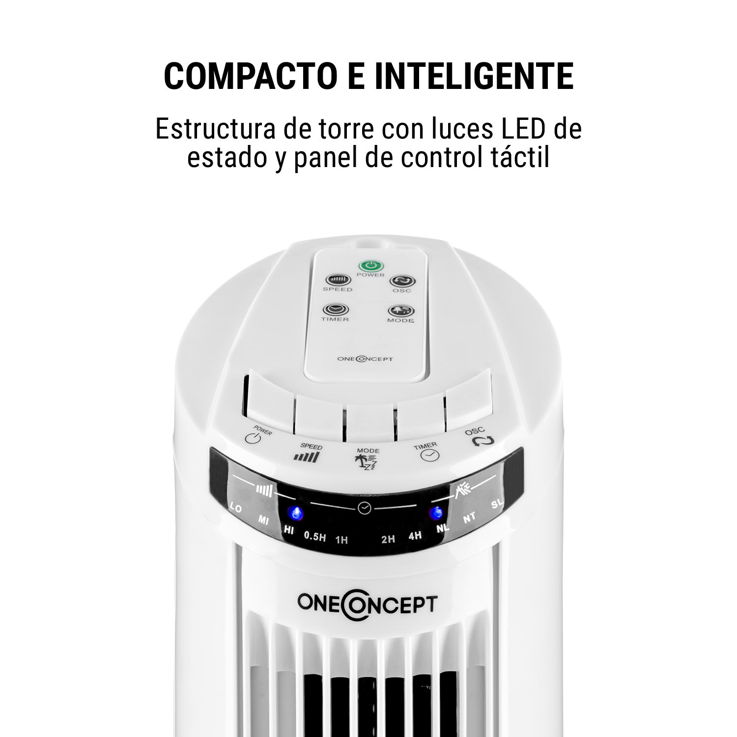 Blitzeis Ventilador de columna Ventilador vertical 40W 45° Oscilación Color blanconco Blanco