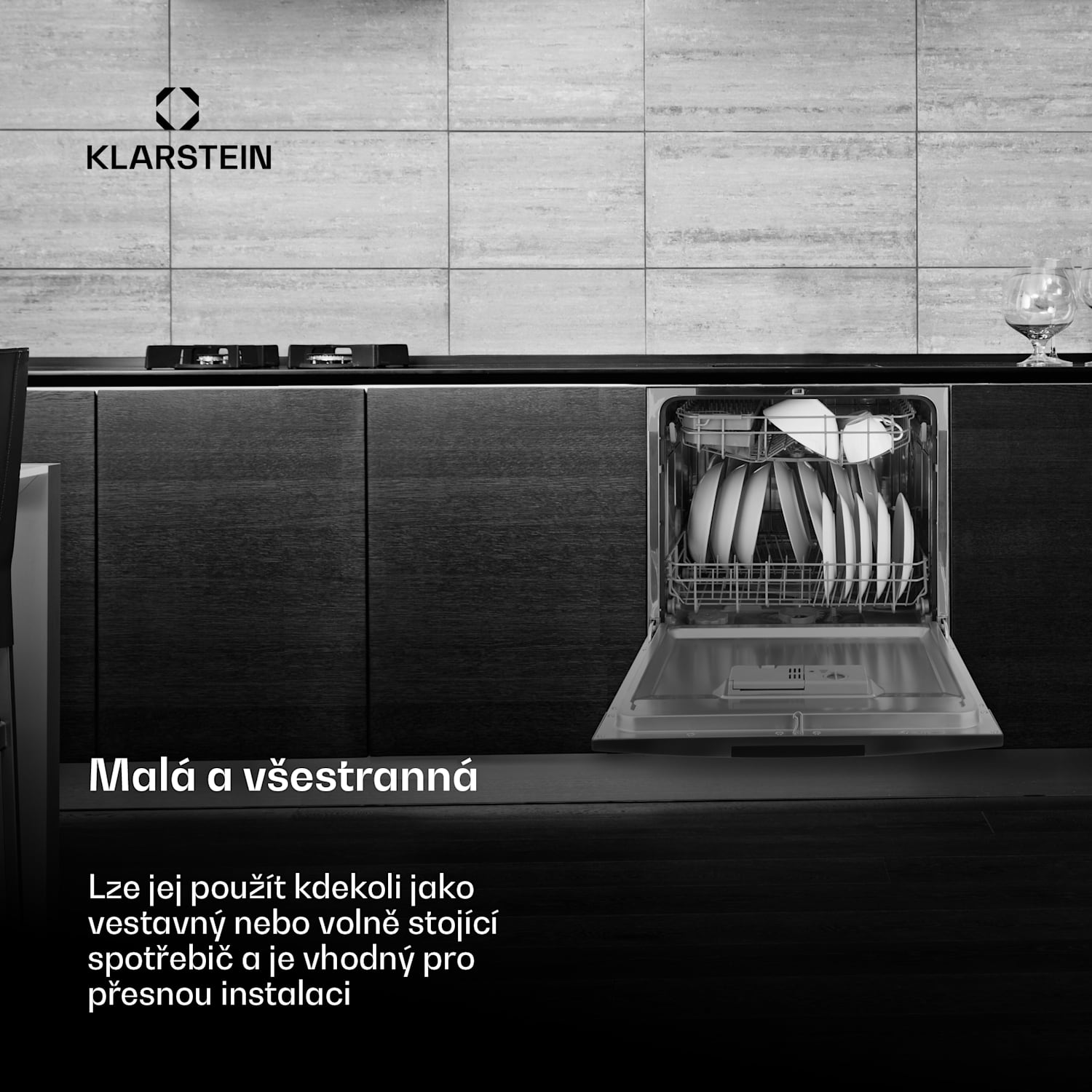 Amazonia 8, myčka nádobí, 1620 W, energetická třída F, 8 sad nádobí, 49 dB, AquaStop Stříbrná metalíza