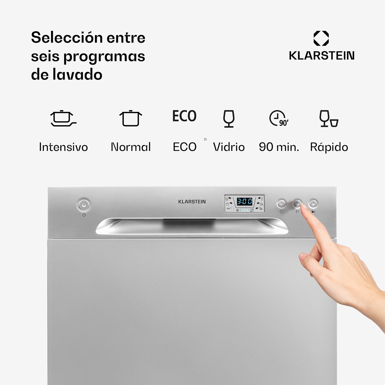 Lavavajillas Amazonia 8 1620 W para 8 cubiertos 49 dB Aquastop Plata Metálica