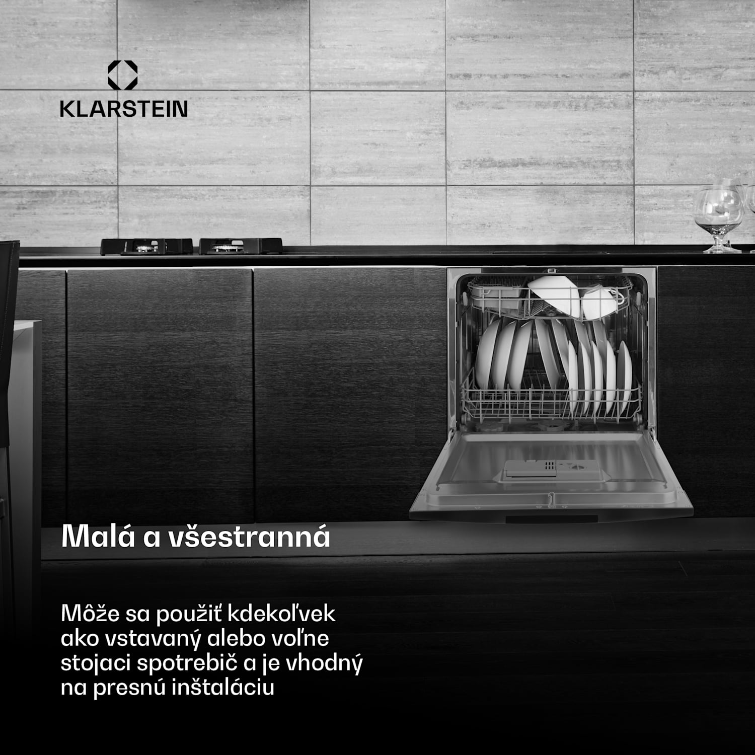 Amazonia 8, umývačka riadu, 1620 W, na 8 súprav riadu, energet. trieda F, 49 dB, aquastop Strieborná metalíza