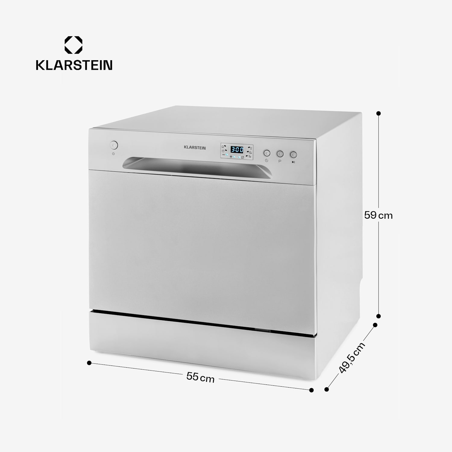 Amazonia 8, myčka nádobí, 1620 W, energetická třída F, 8 sad nádobí, 49 dB, AquaStop Stříbrná metalíza