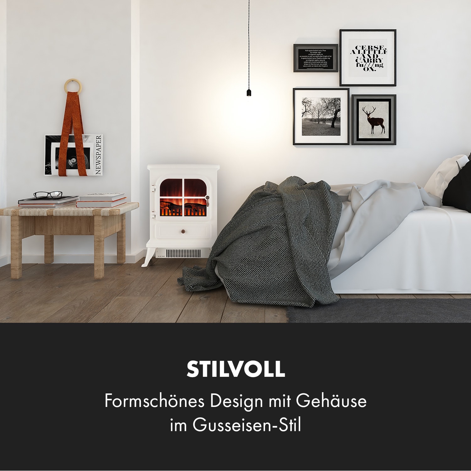 St. Moritz Elektrischer Kamin 1650W/1850W Flammenillusion rauchfrei 