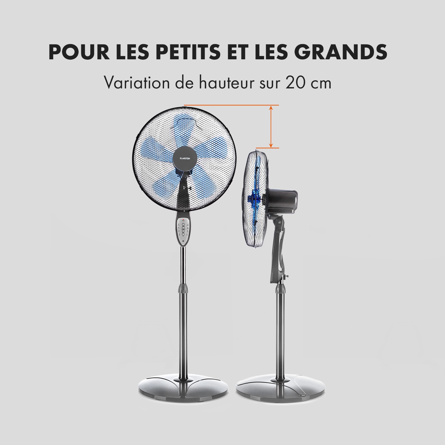 Summerjam ventilateur sur pied 41 cm 50 W 3 vitesses - gris Gris Moyen