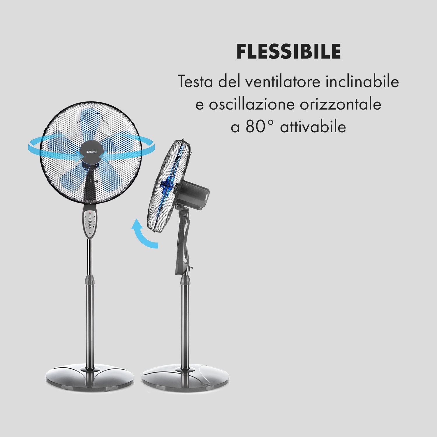Summerjam Ventilatore a Piantana 41cm 50W 3 Livelli grigio Grigio medio