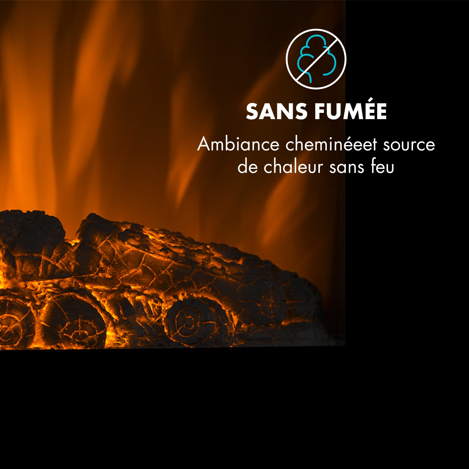 Lausanne Vertical elektrische haard 1000 of 2000 watt glas afstandsbediening  dimmer 2000 W | Verticaal | Zwart