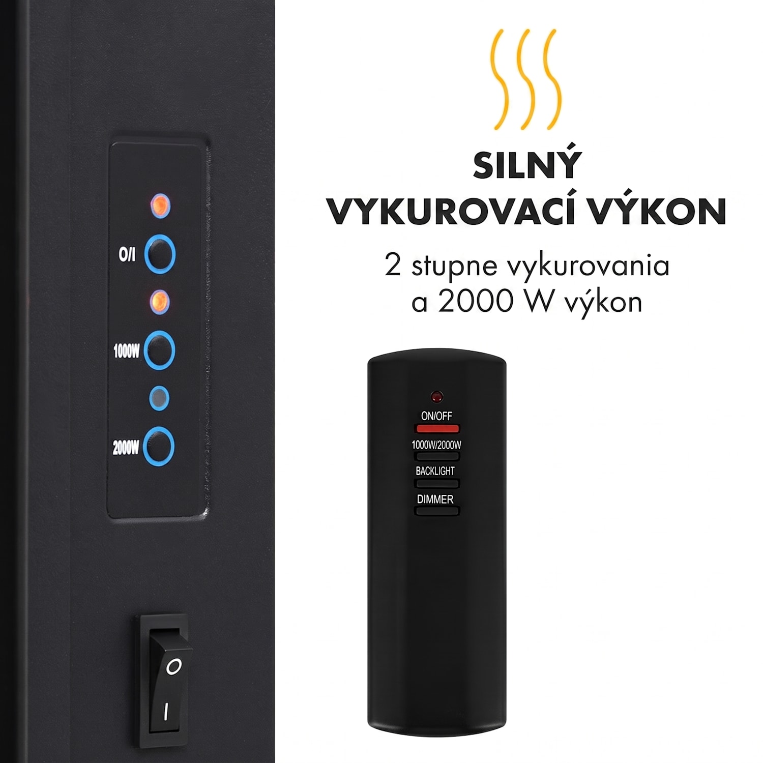 Lausanne Vertical, elektrický krb, 2000 W, týždenný časovač, čierny 2000 W | Vertikálny | Čierna