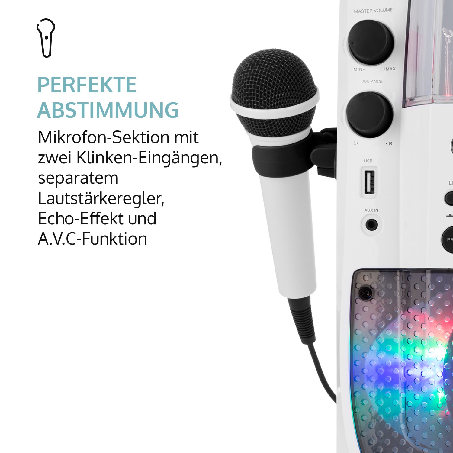 Kara Liquida BT Karaoke-Anlage Lichtshow Wasserfontäne Bluetooth 