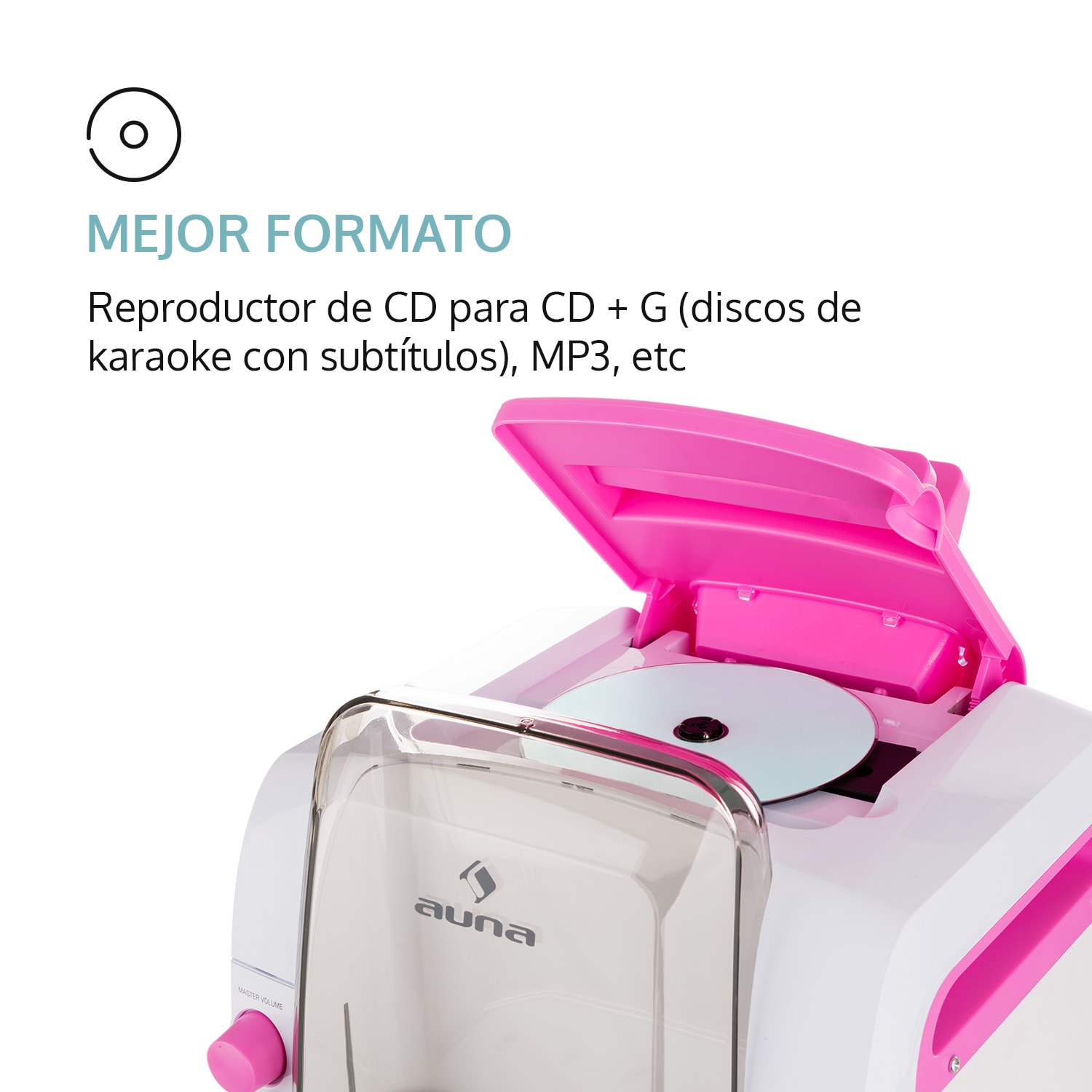 Kara Liquida BT Equipo de karaoke Espectáculo de luces Chorro de agua Bluetooth blanco/rosa Rosa Caramelo