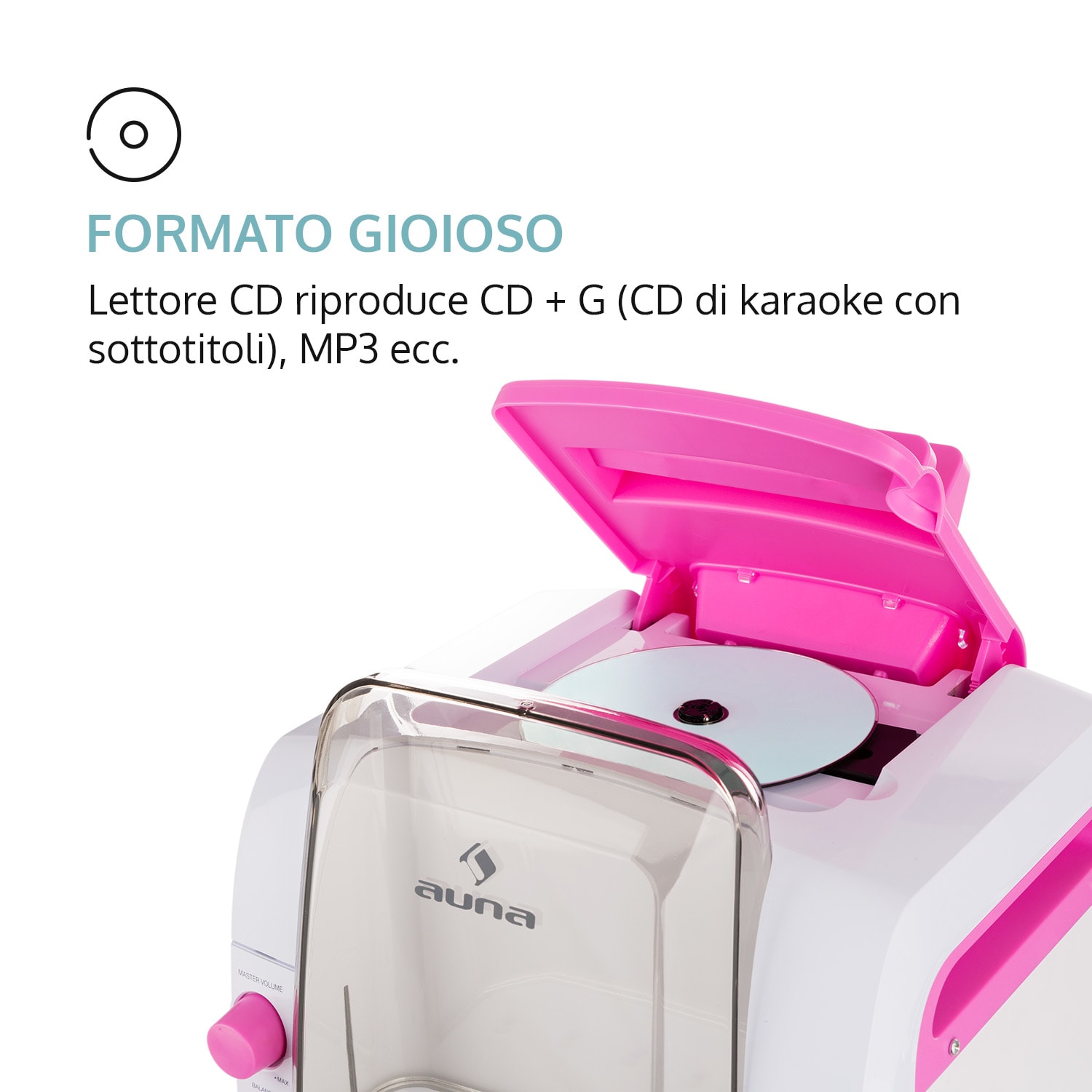 Kara Liquida BT Karaoke Show Luminoso Fontana Bluetooth bianco/rosa Rosa confetto