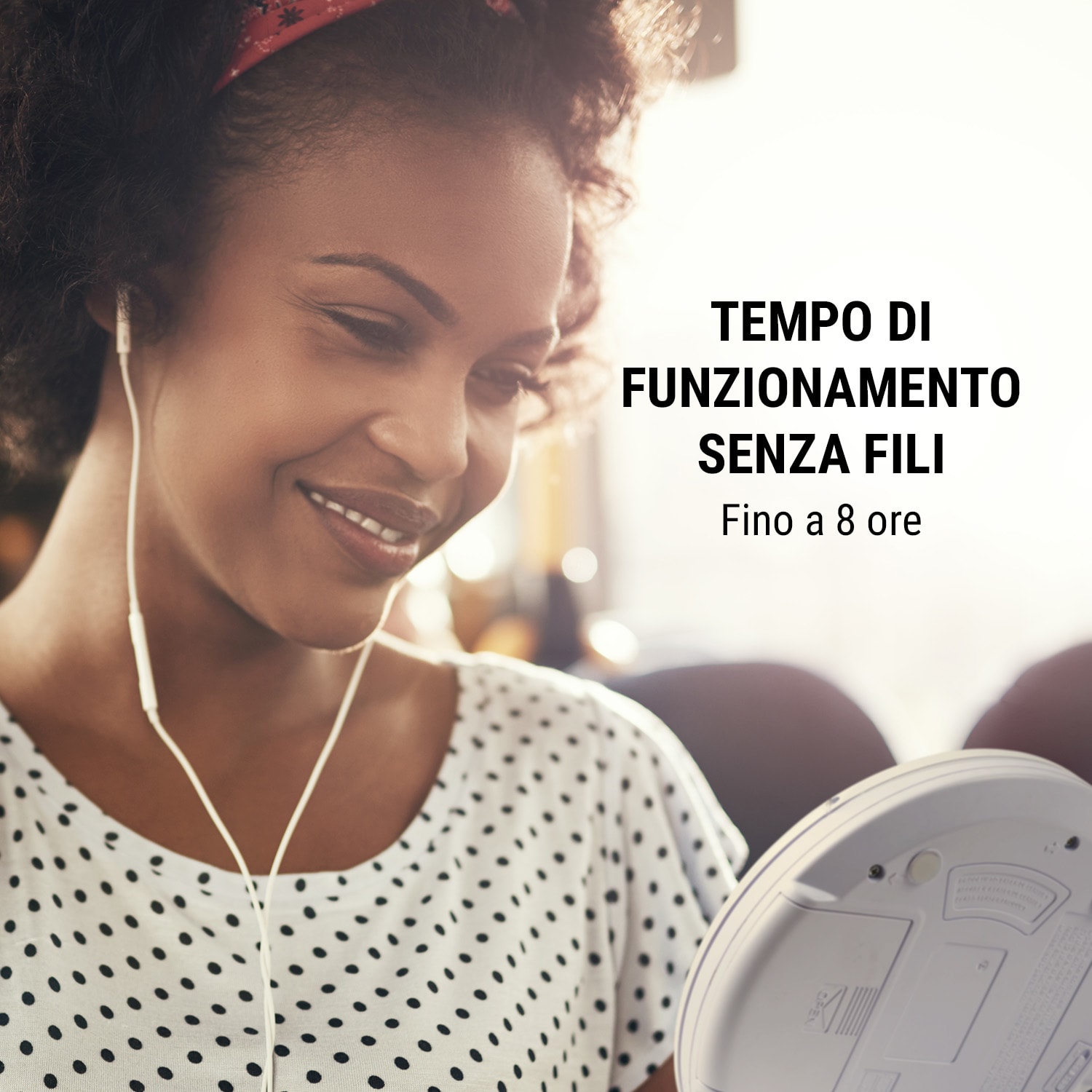 CDC 100MP3 Lettore CD portatile LCD ASP Amplificazione bassi 2x1, 5V, bianco 