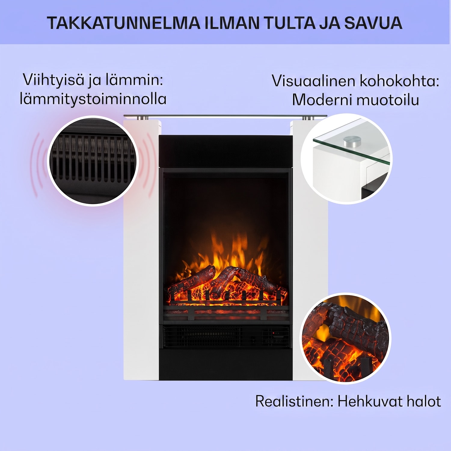  Studio 5 Sähkötakka Lämpöpuhallin 900/1800 W kaukosäädin ei | Valkoinen