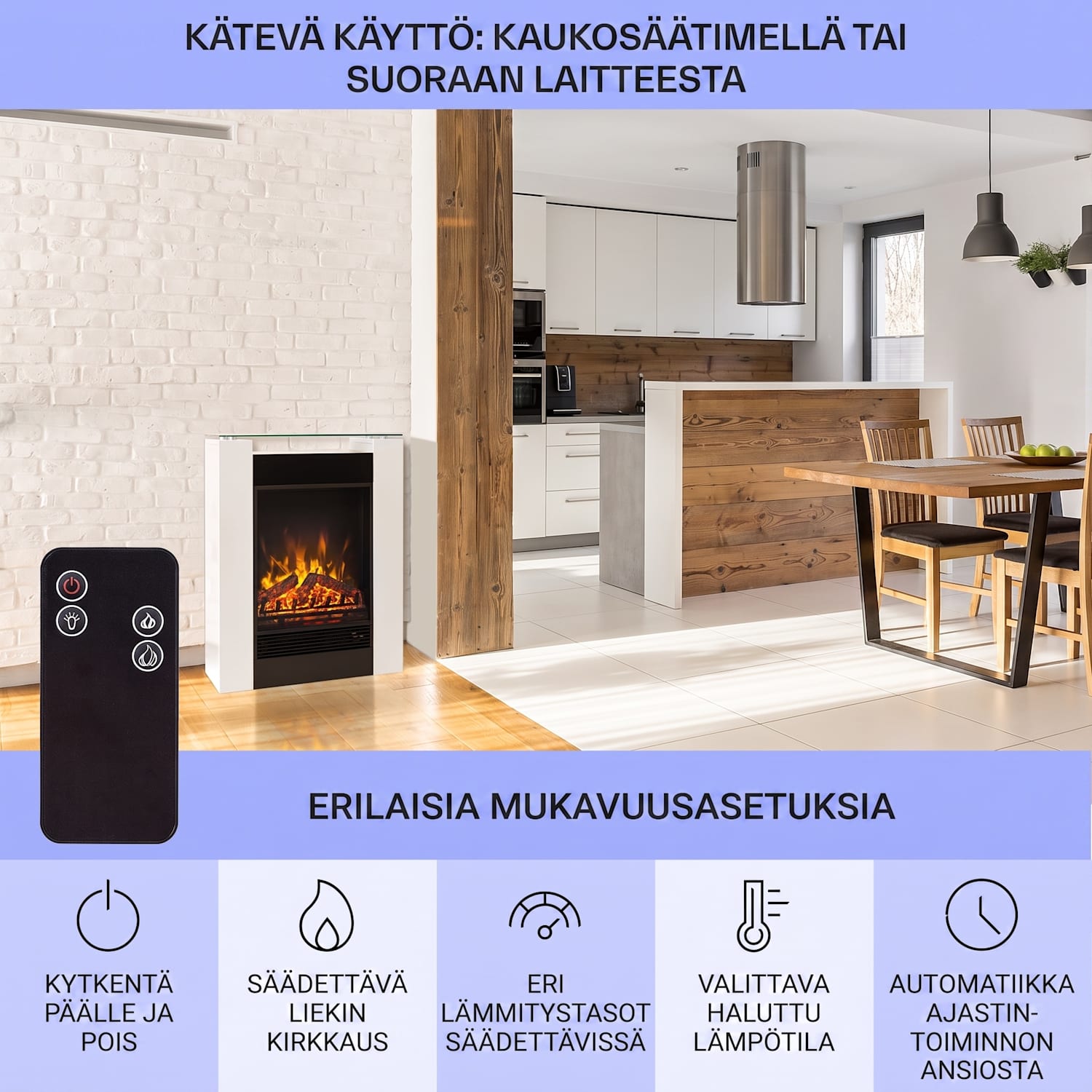  Studio 5 Sähkötakka Lämpöpuhallin 900/1800 W kaukosäädin ei | Valkoinen