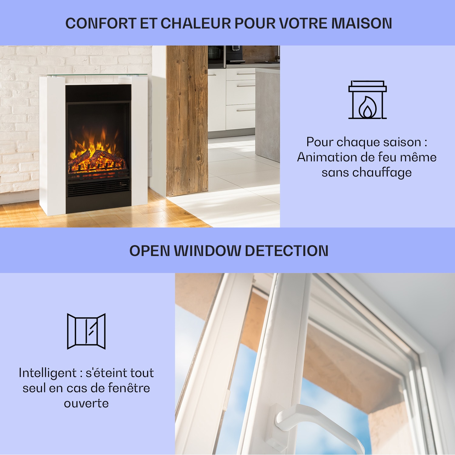 Studio 5 Cheminée électrique 900/1800 W Télécommande Non | Blanc