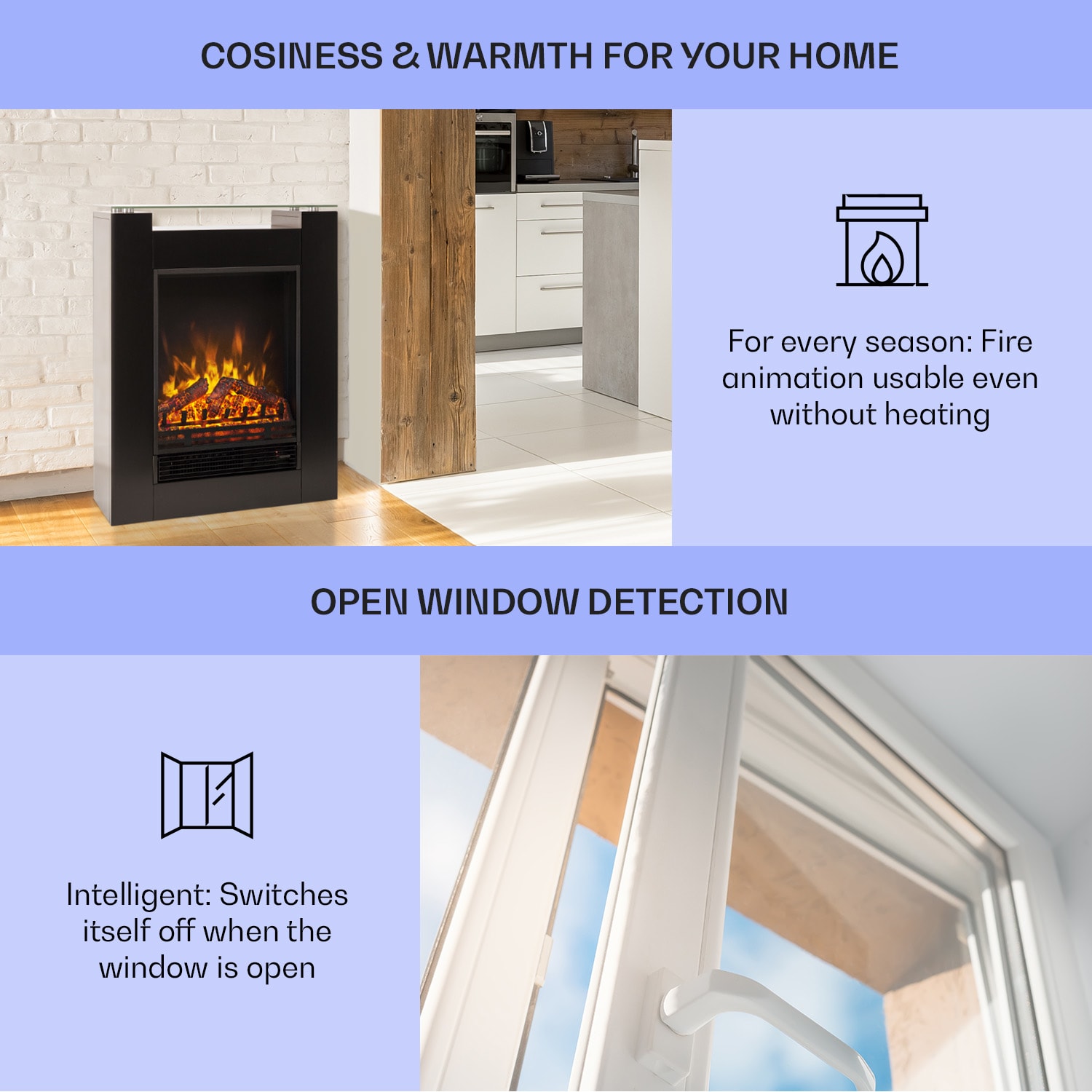 Studio-5, elektromos kandalló, forrólevegős ventilátor, 900/1800 W, távirányító, fekete nem | Fekete