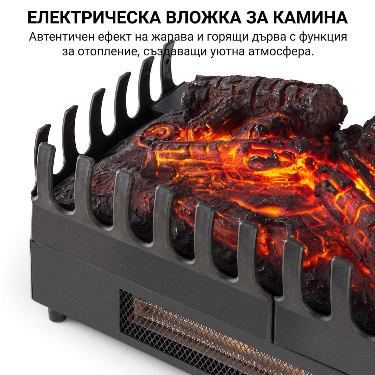 Kamini FX електрическа камина, камина, 1000 / 2000W 2W LED, черна 45х23х22 см