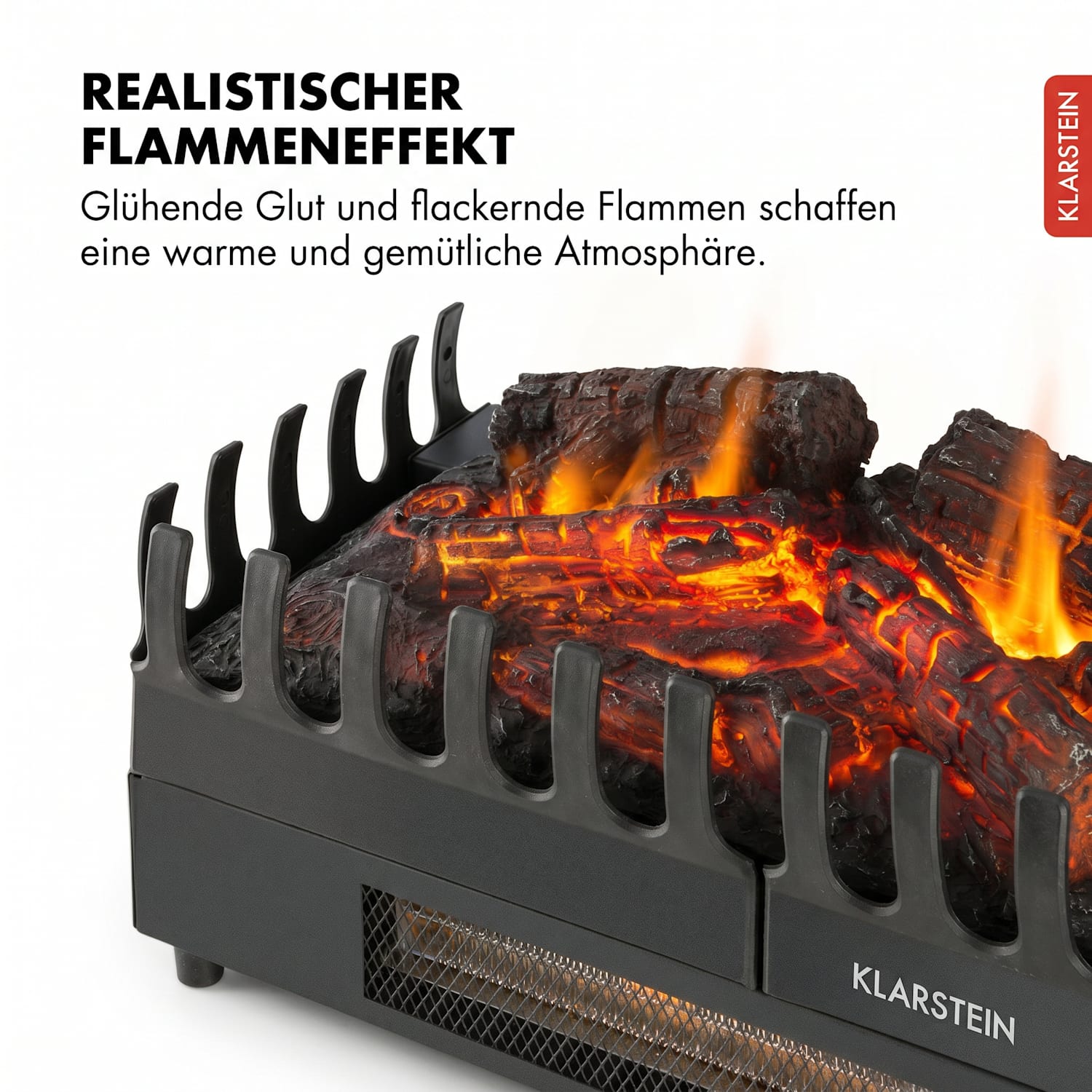 Kamini FX Elektrischer Kamin Kamineinsatz 1000/2000W 2W LED schwarz 45x23x22cm