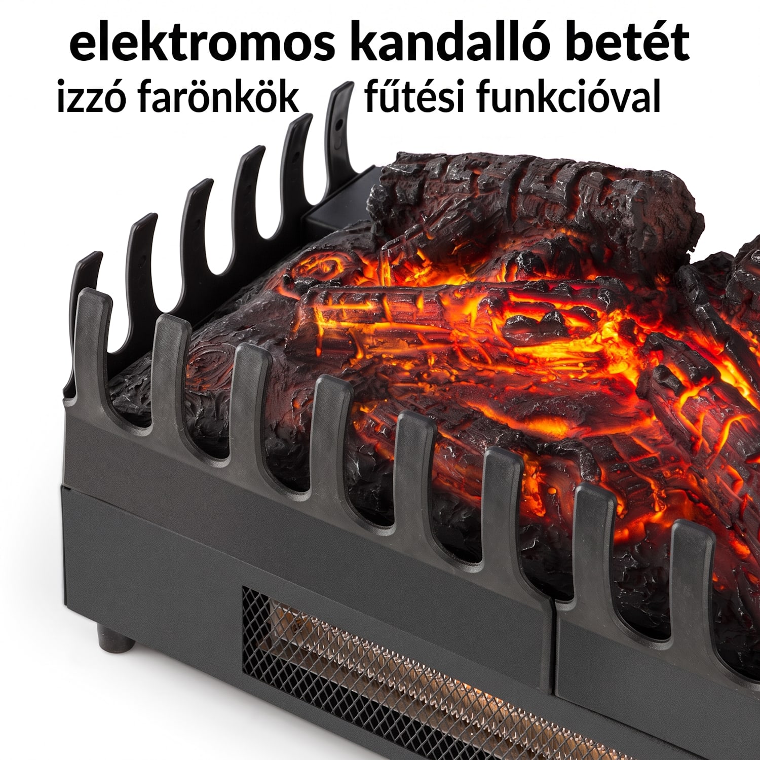 Kamini FX, elektromos kandalló, kandallóbetét, 1000/2000 W, 2 W LED, fekete 45x23x22 cm