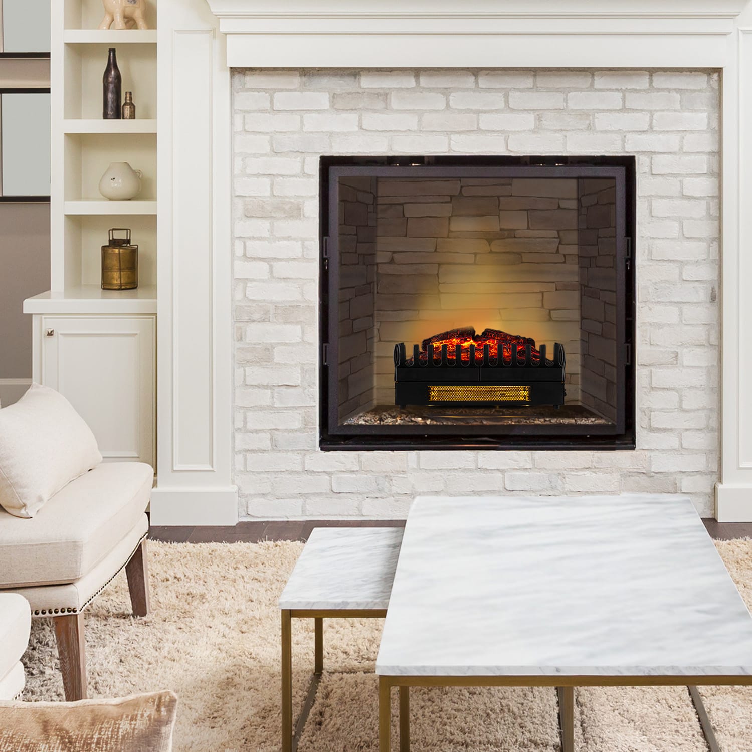 Kamini FX Electric Fireplace Fireplace Insert 1000/2000W 2W LED black 45x23x22cm