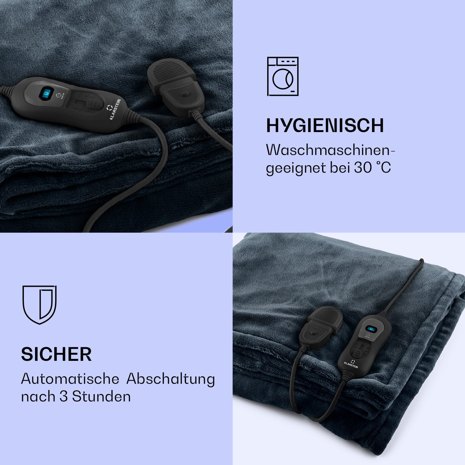 Dr. Watson XL Heizdecke 120 W 3 Stufen 180 x 130 cm Bedienteil 