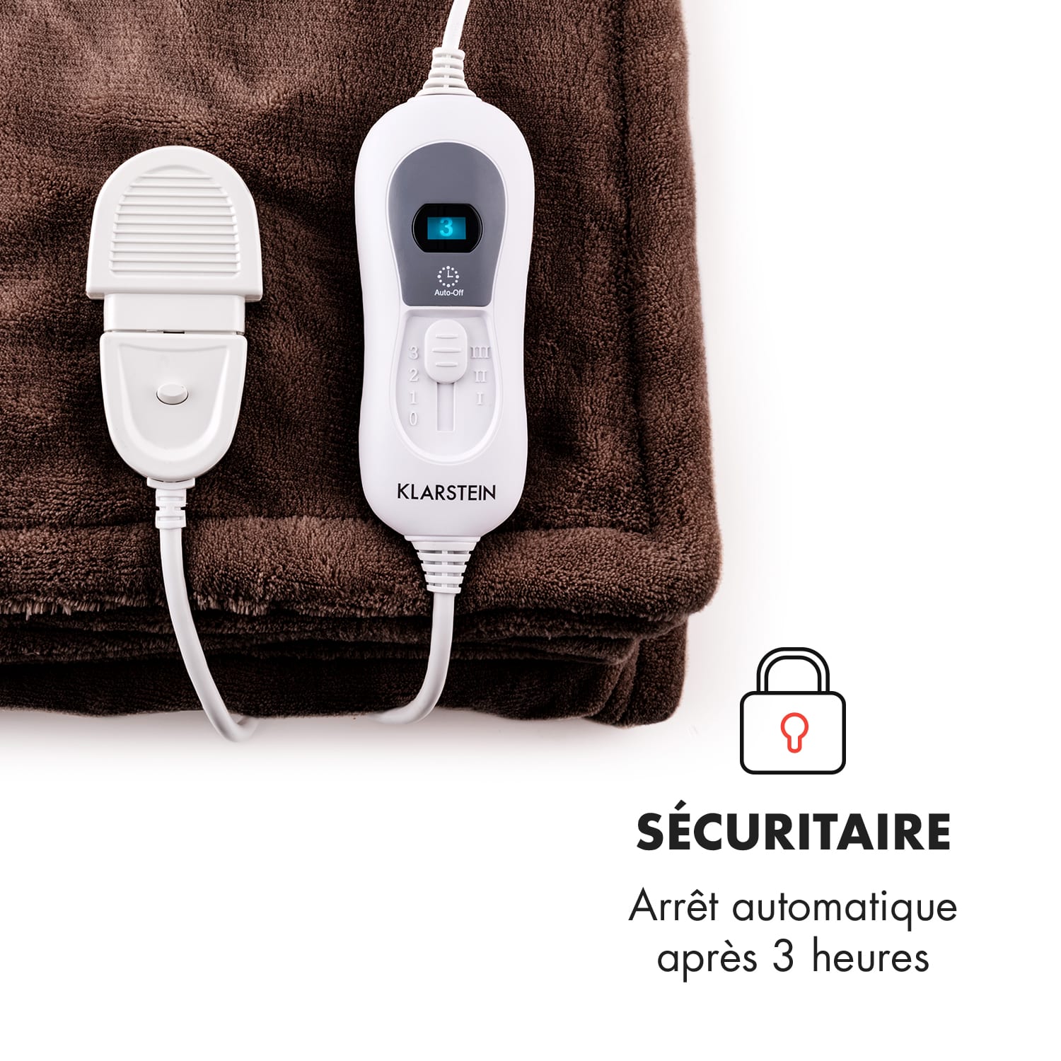 Dr. Watson L Couverture chauffante 120W 150x100cm microfibre - marron Brun | L