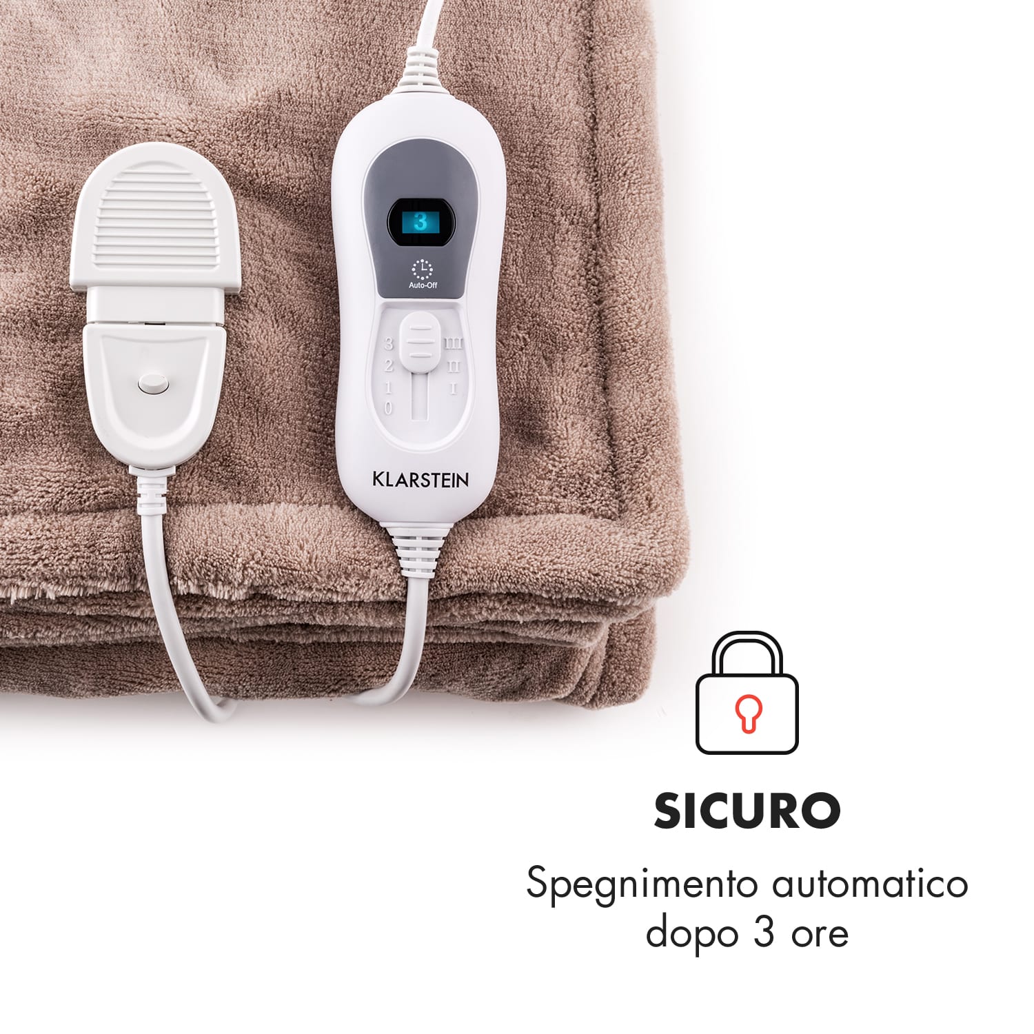 Dr. Watson L Coperta Elettrica 120W Lavabile 150x100cm Beige 