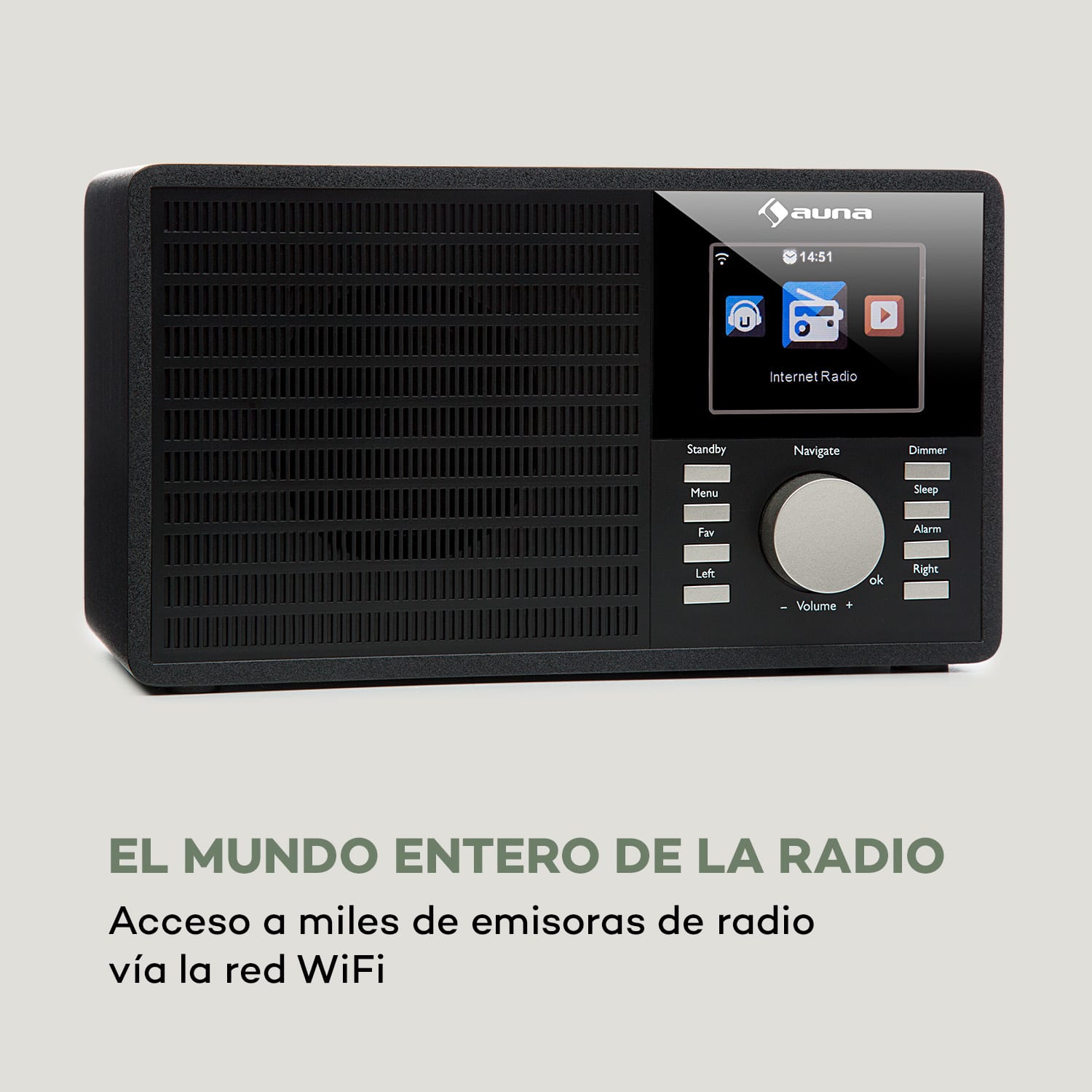 IR-160 Radio por internet Wifi USB AUX UPnP Pantalla TFT de 2,8" Mando a distancia negra Negro