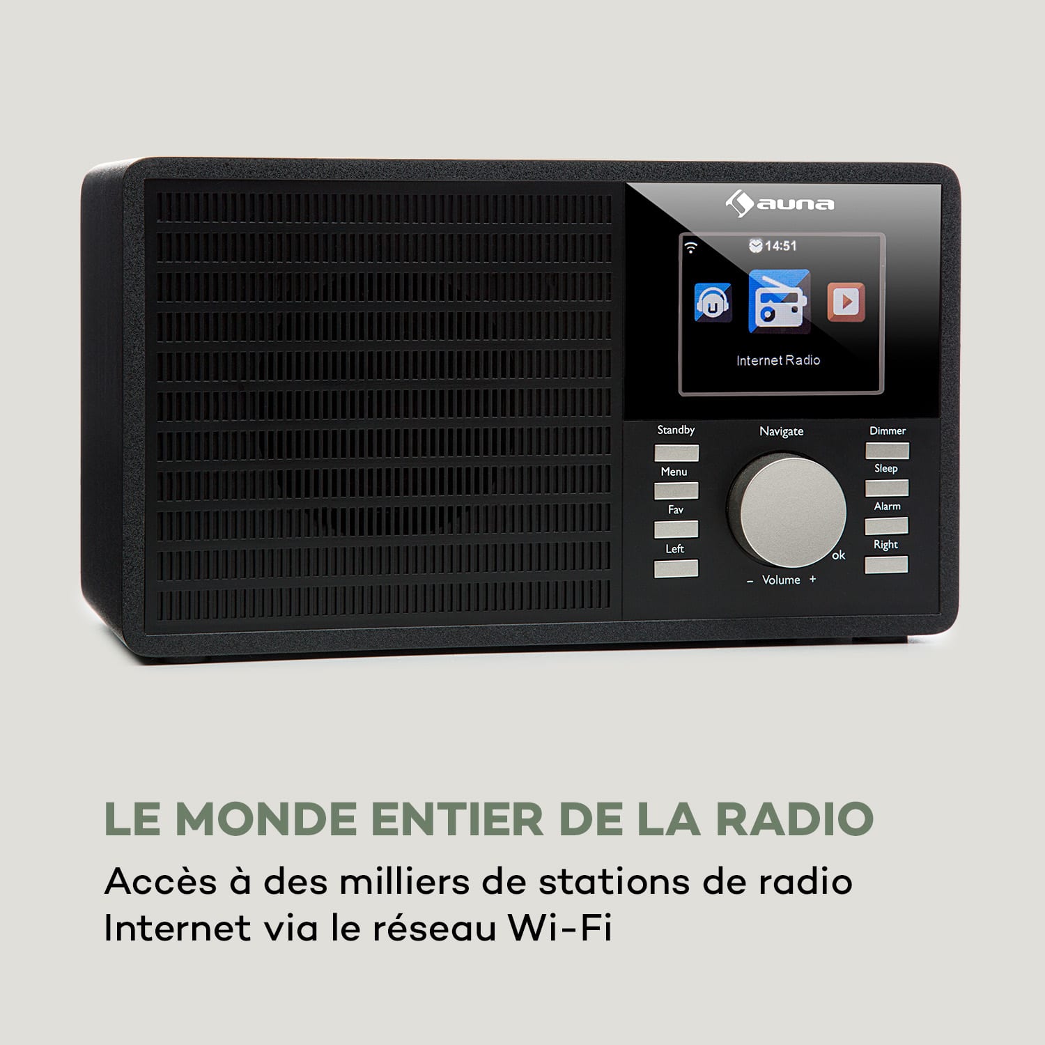 IR-160 internetradio WIFI USB AUX UPnP 2.8" TFT-display afstandsbediening - zwart Zwart
