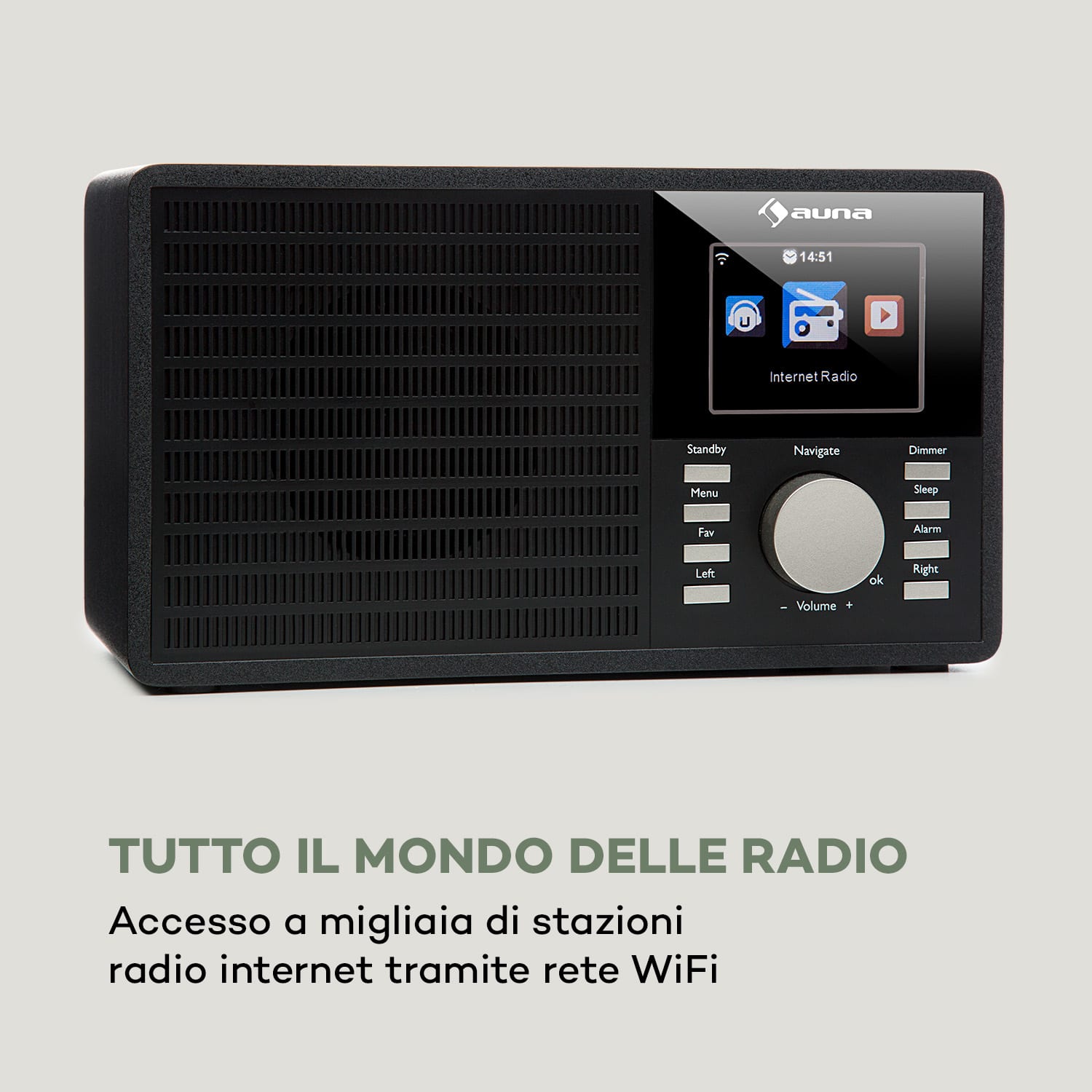 IR-160 Web Radio WLAN USB AUX UPnP 2.8" TFT Telecomando nero Nero