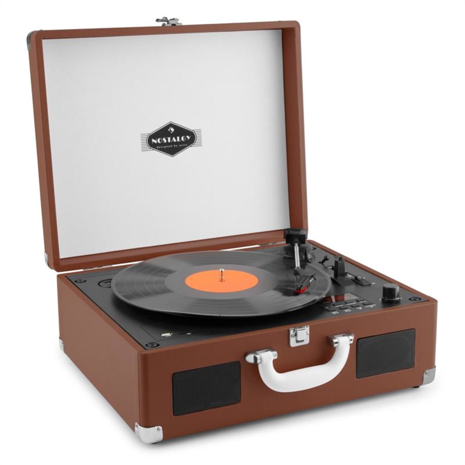 Peggy Sue CD kannettava retro CD levysoitin CD USB SD tumman ruskea Ruskea