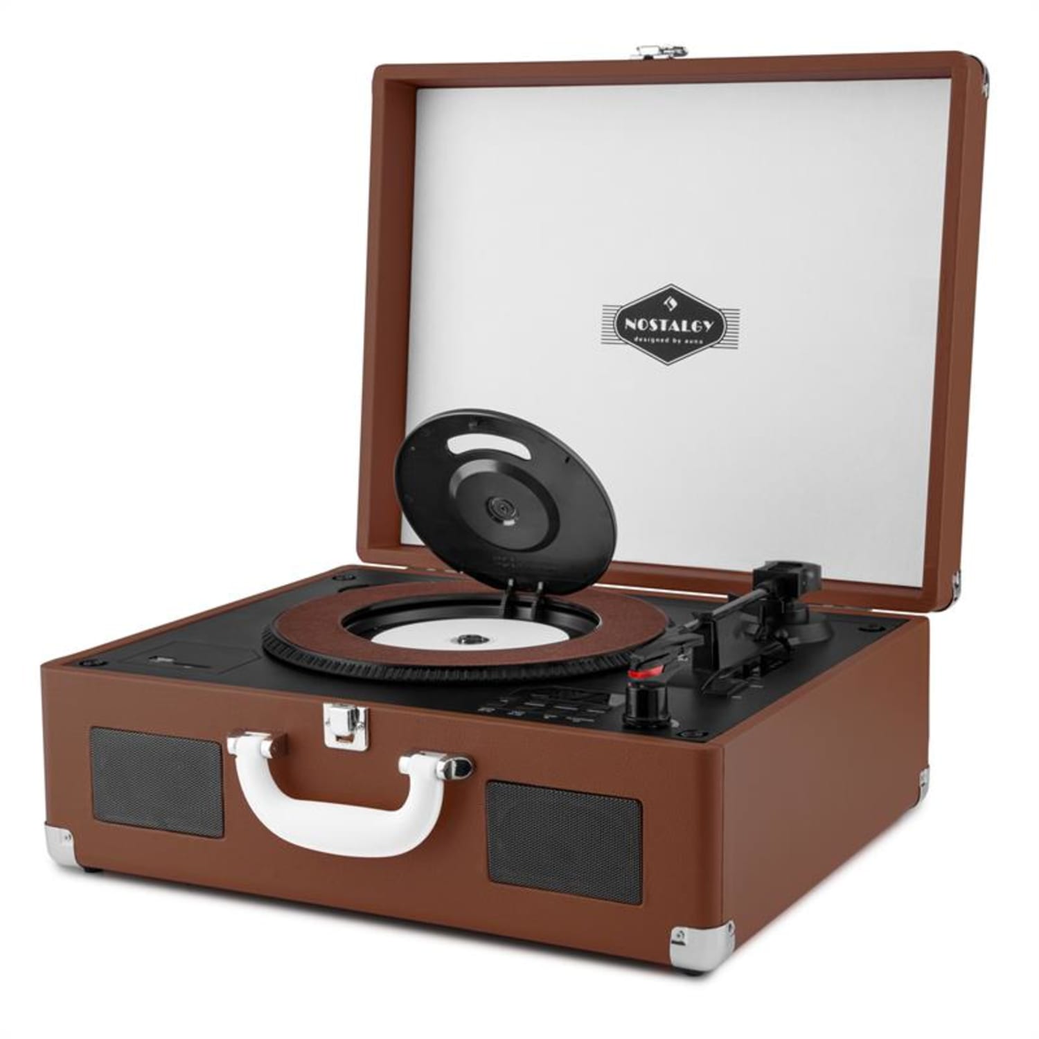 Peggy Sue CD kannettava retro CD levysoitin CD USB SD tumman ruskea Ruskea