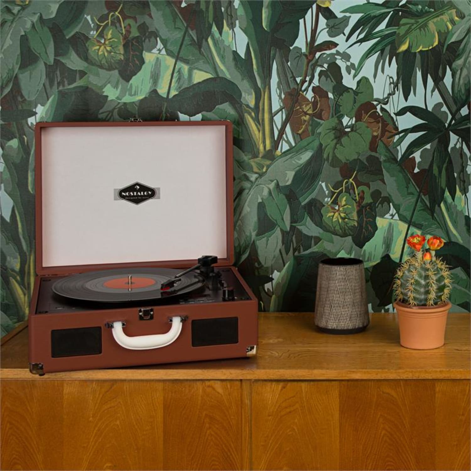 Peggy Sue CD kannettava retro CD levysoitin CD USB SD tumman ruskea Ruskea