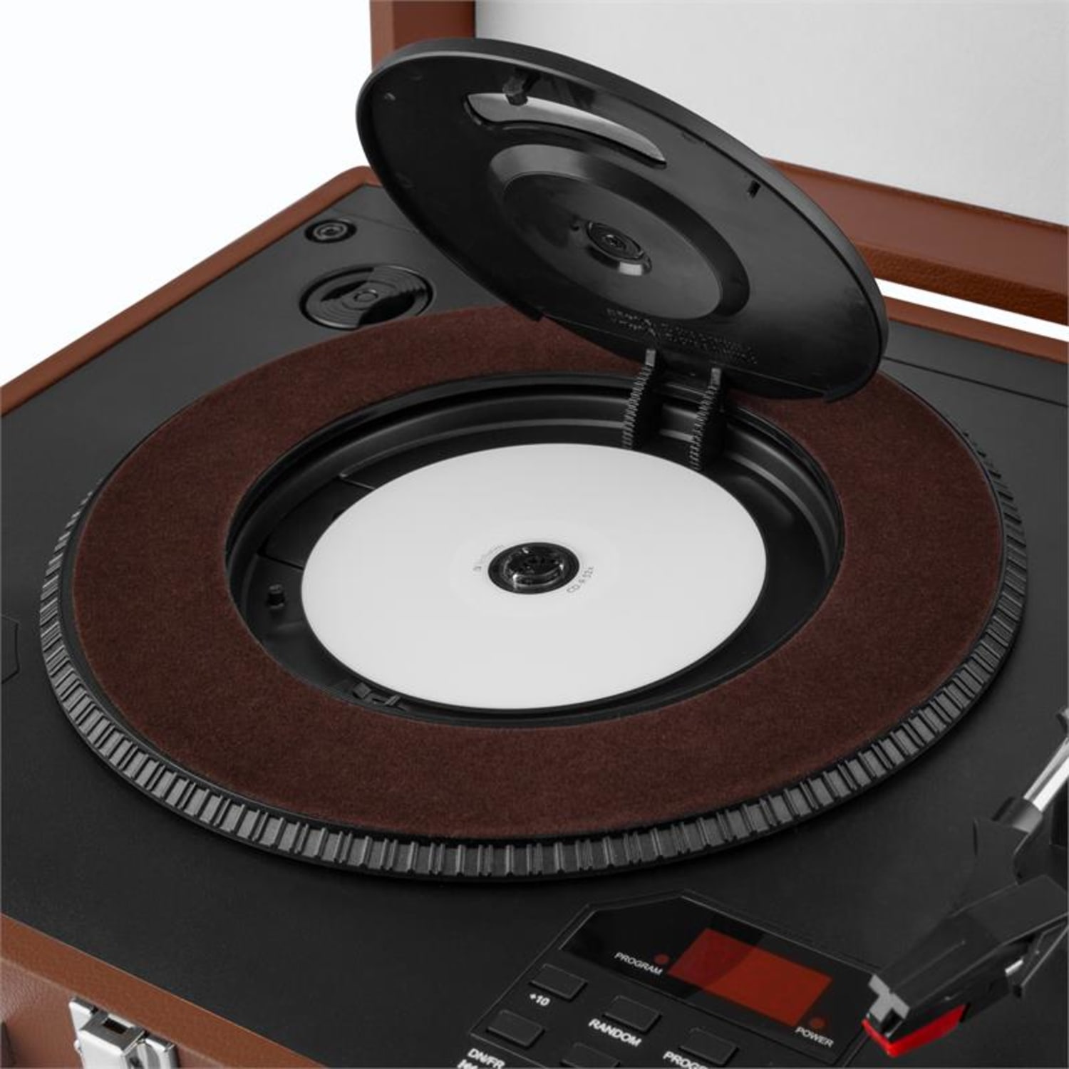 Peggy Sue CD kannettava retro CD levysoitin CD USB SD tumman ruskea Ruskea