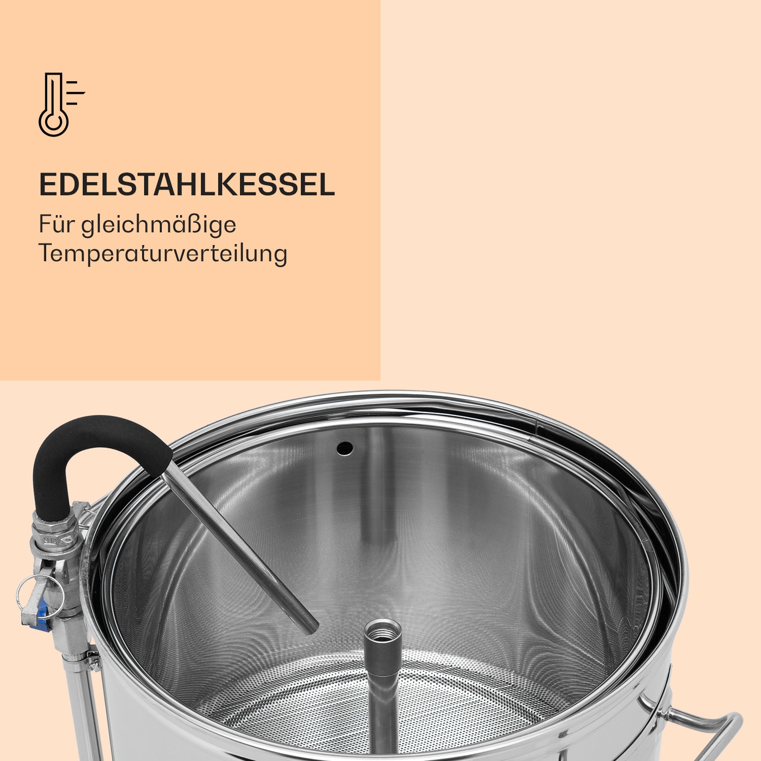 Mundschenk XXL Maischekessel Bierbrauanlage 3000W 50l 304 Edelstahl XXL | Silber-Metallic